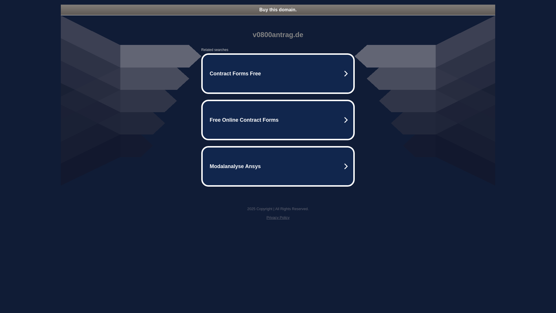 website screenshot of https://v0800antrag.de/