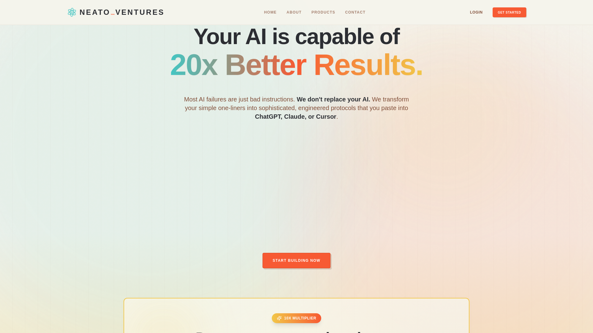 website screenshot of https://neatoprompt.com