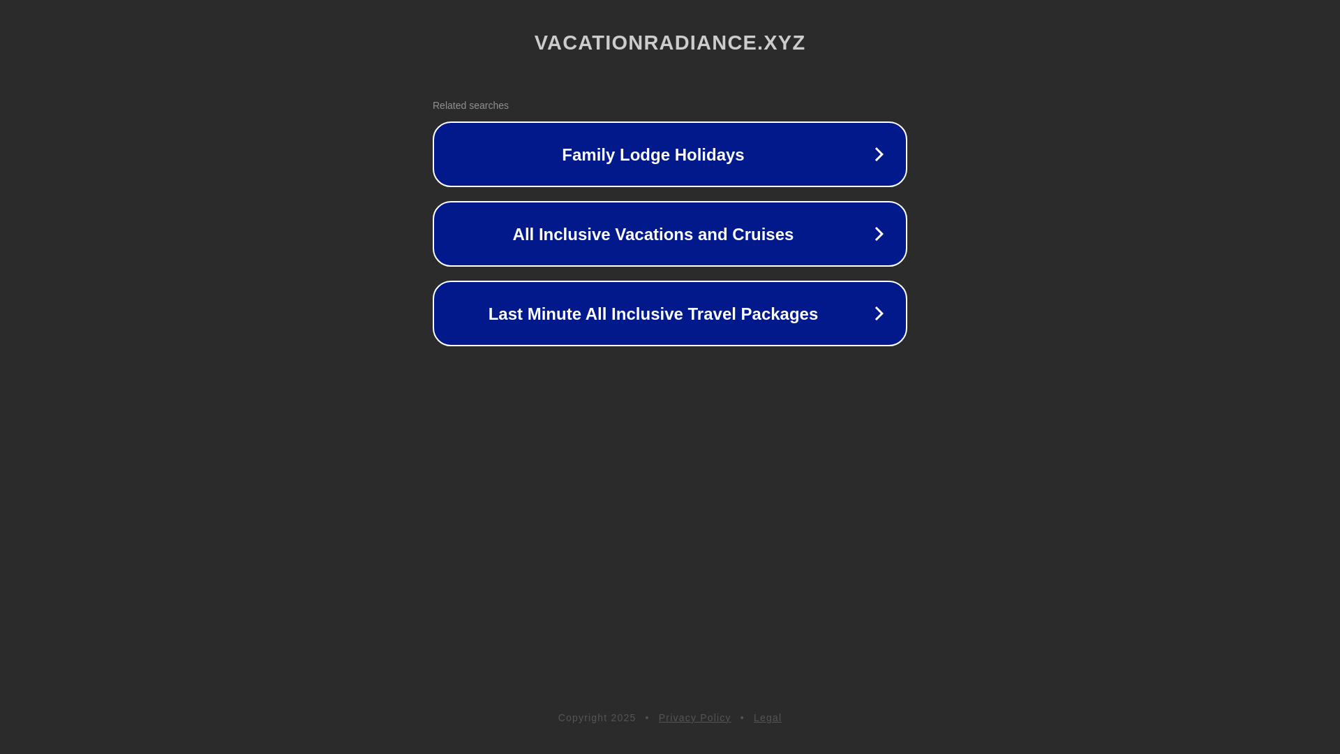 website screenshot of https://vacationradiance.xyz/