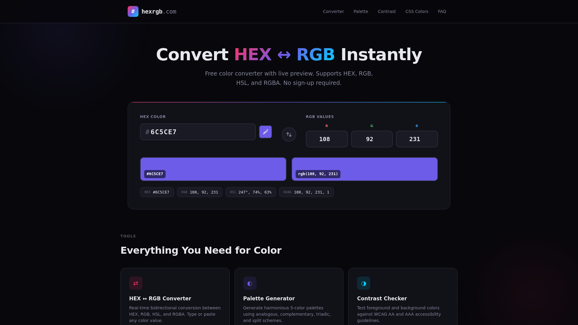 website screenshot of https://hexrgb-com.pages.dev/