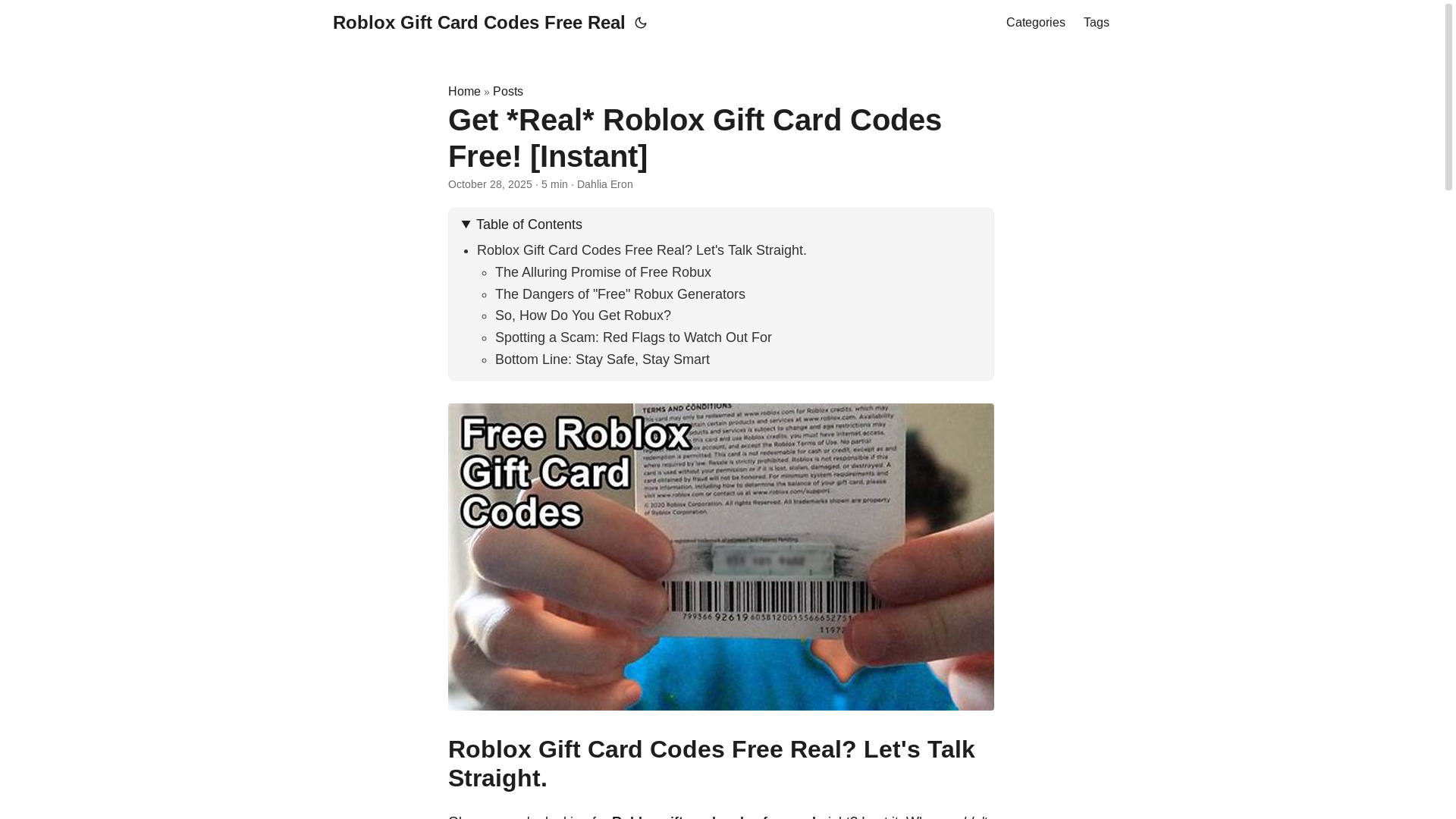website screenshot of https://roblox-gift-card-codes-free-real.pages.dev/