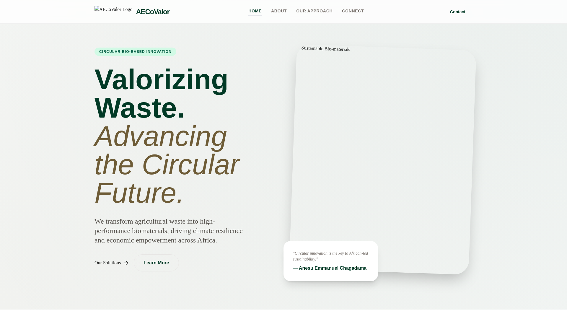 website screenshot of https://aecovalor.com/