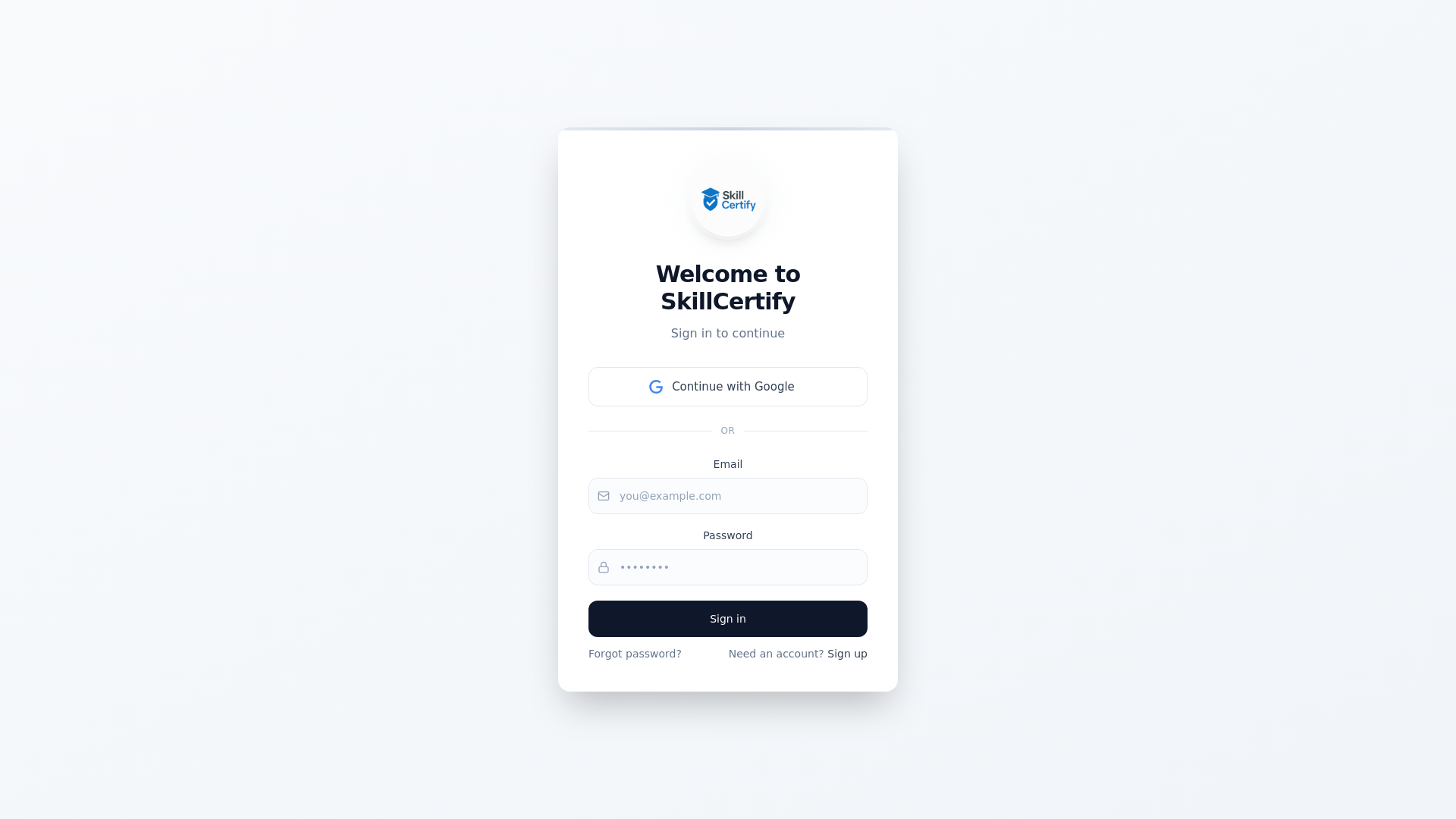 website screenshot of https://skillcertify.co.uk/