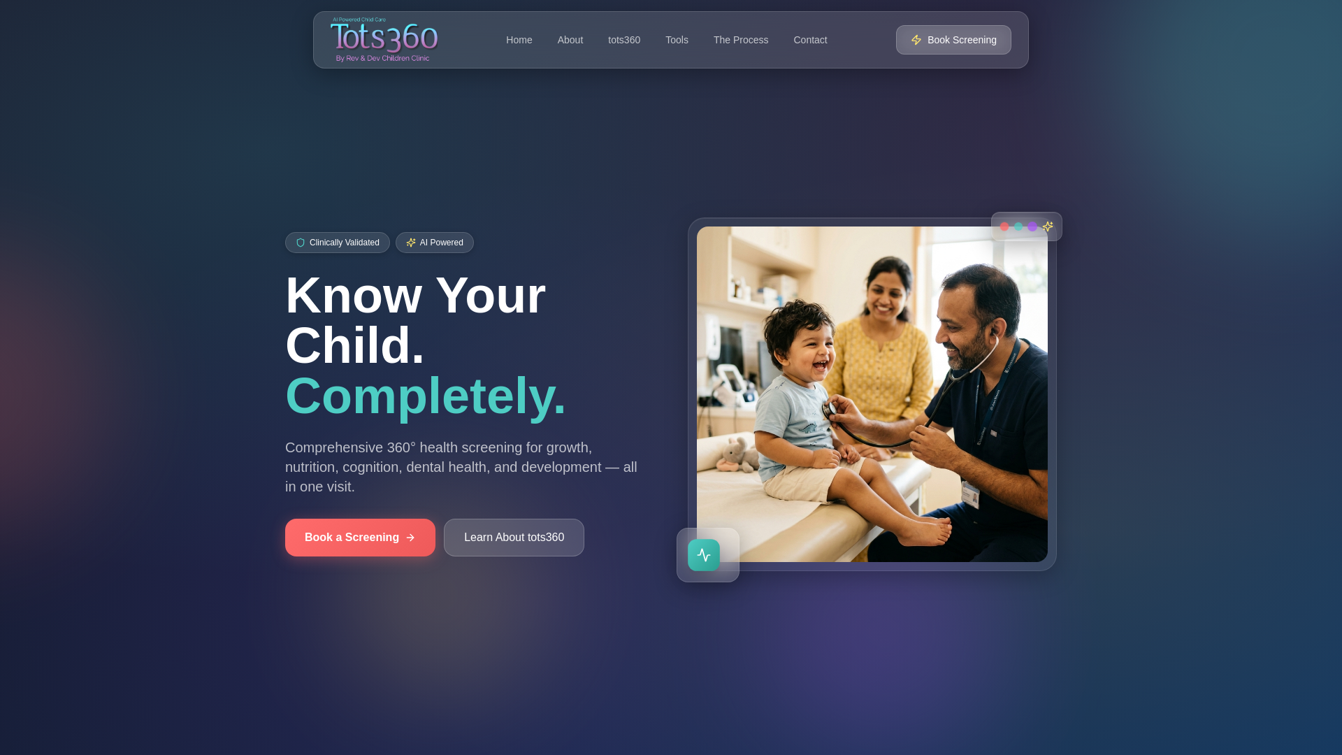 website screenshot of https://tots360.in