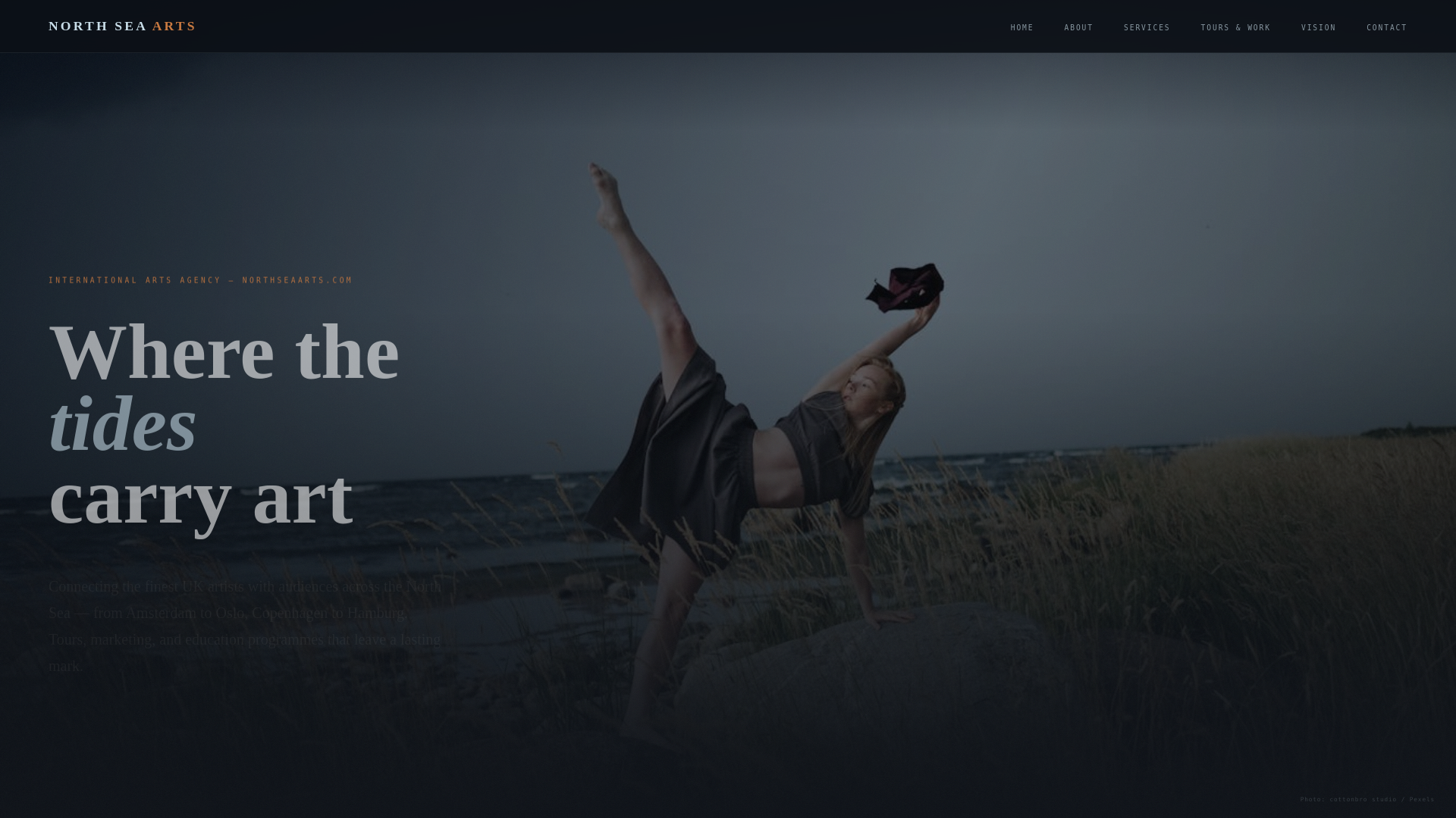 website screenshot of https://northseaarts.com