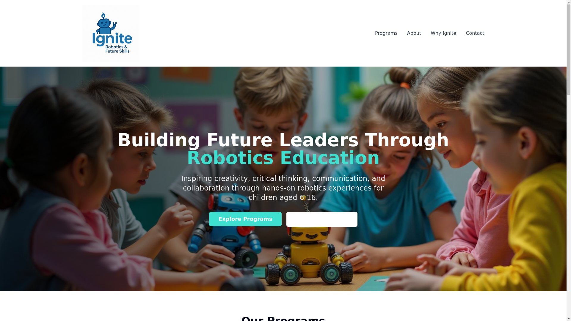 website screenshot of https://igniteclubs.co.uk/