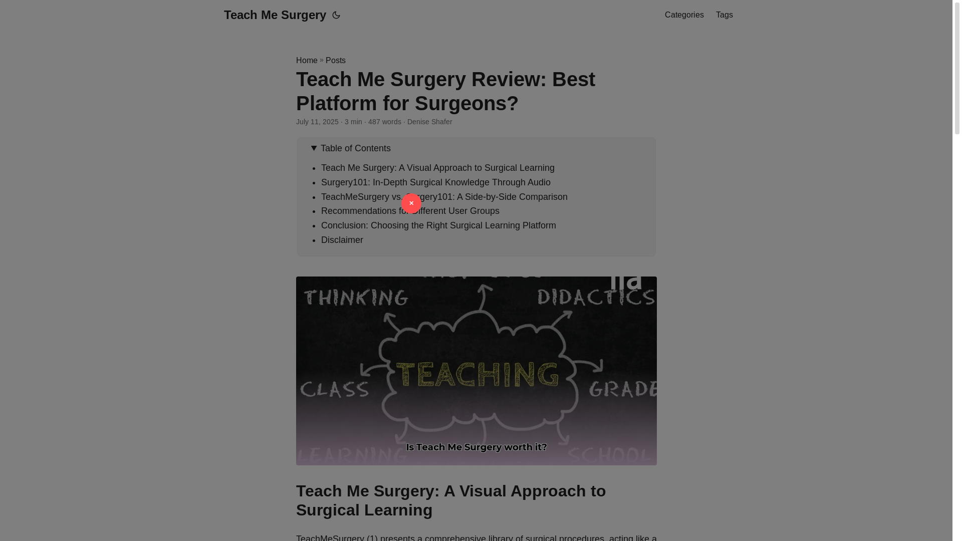 website screenshot of https://teach-me-surgery.pages.dev/