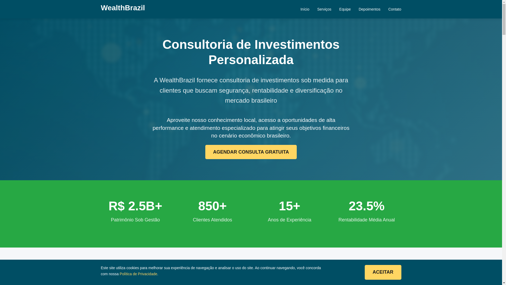 website screenshot of https://wealthbrazil.info/