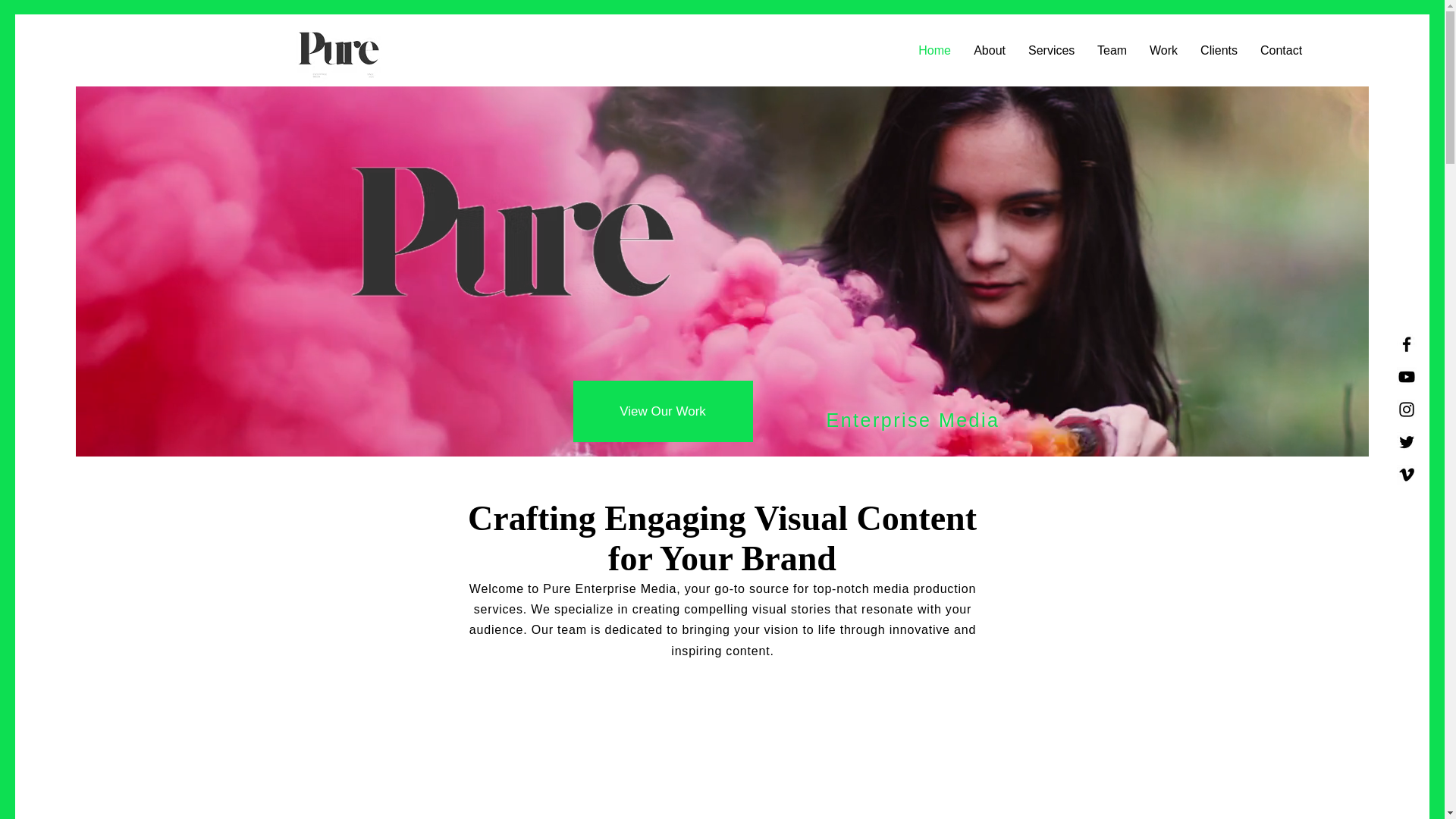 website screenshot of https://pureenterprisemedia.com/