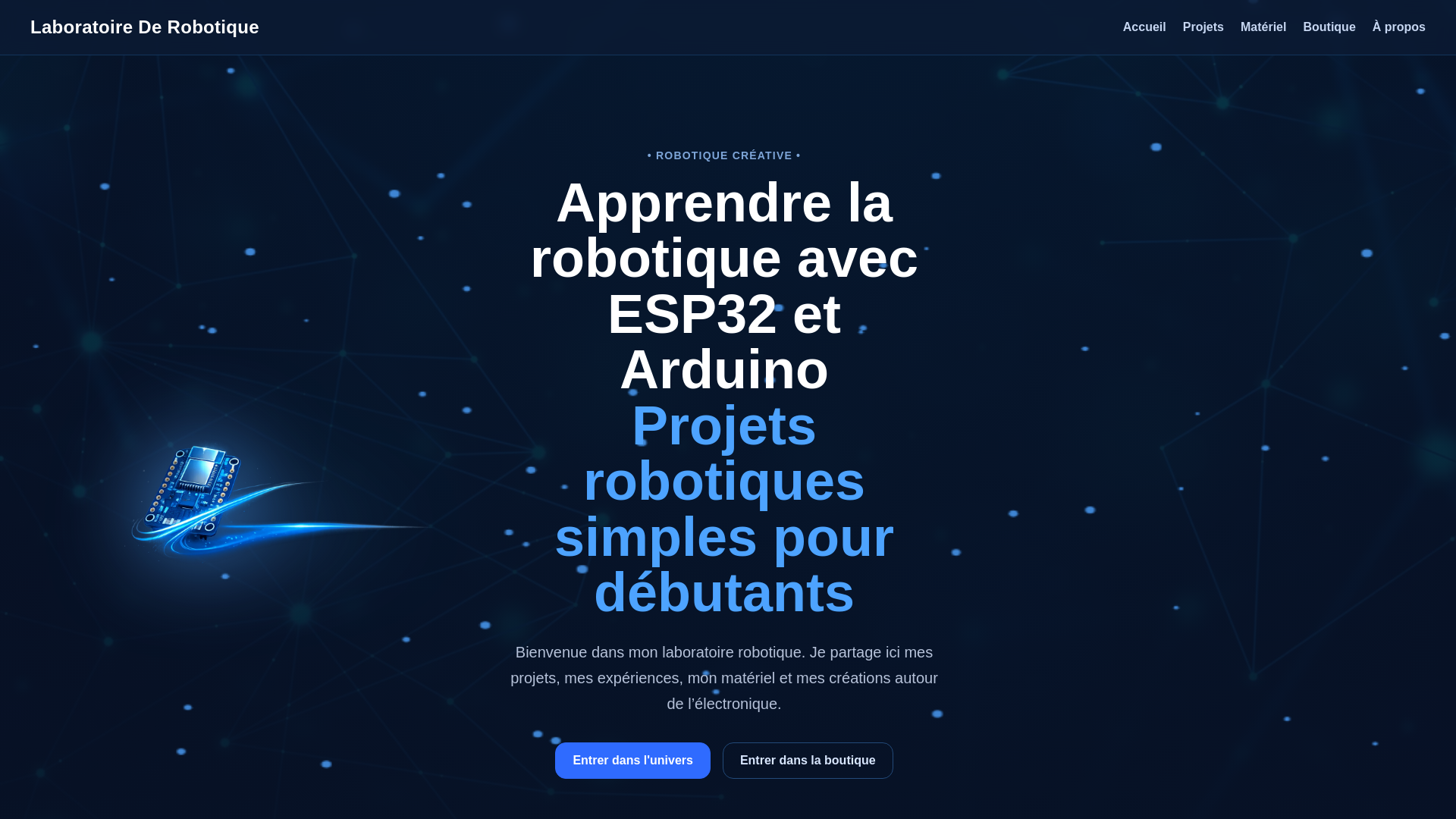 website screenshot of https://laboratoire-robotique.fr/