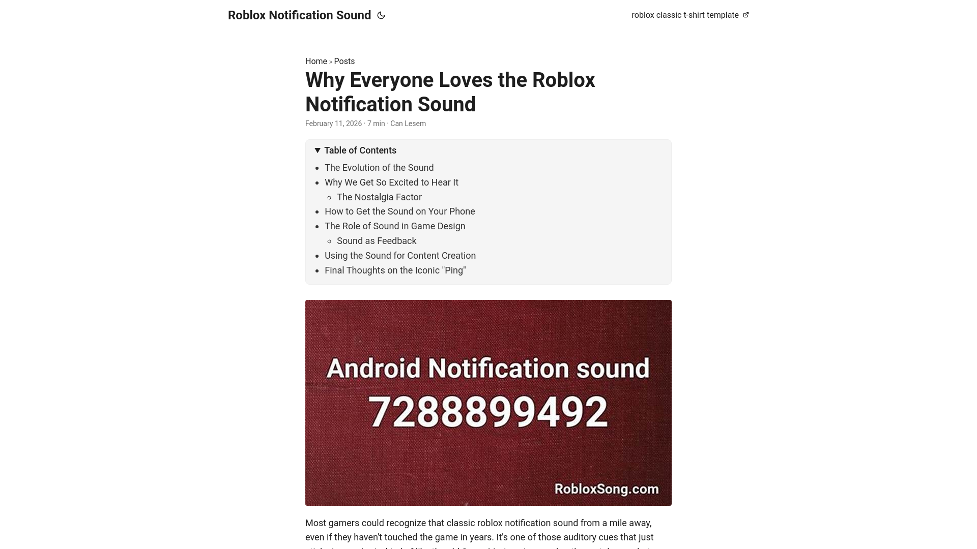 website screenshot of https://roblox-notification-sound.pages.dev/