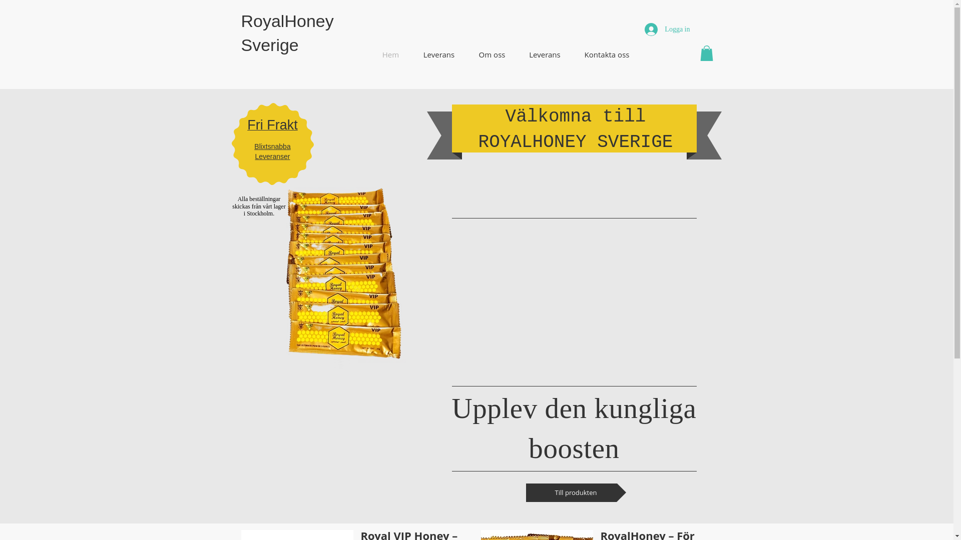 website screenshot of https://royalhoneysverige.com/