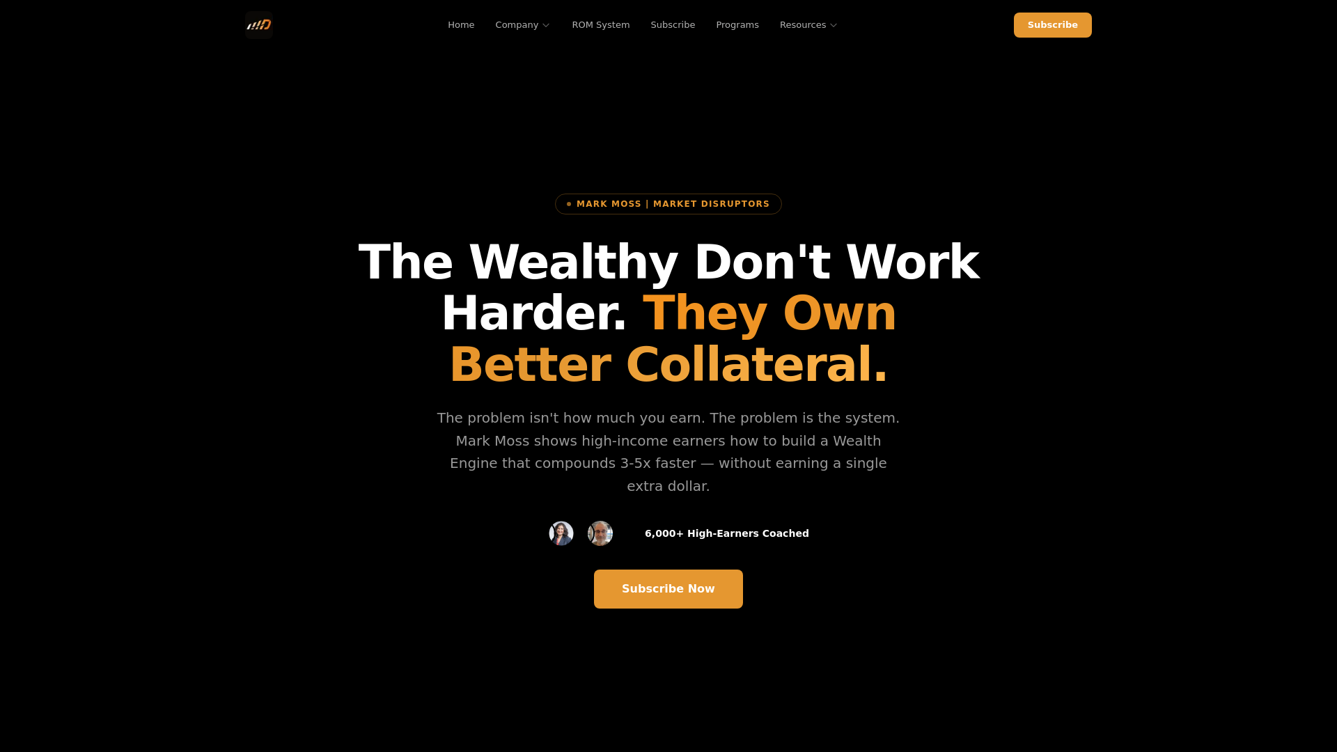 website screenshot of https://mymarketdisruptors.com/