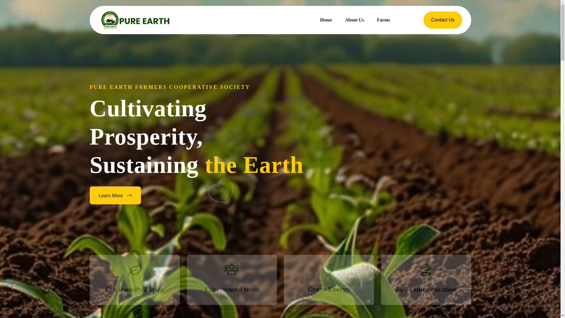 website screenshot of https://pureearthng.farm/