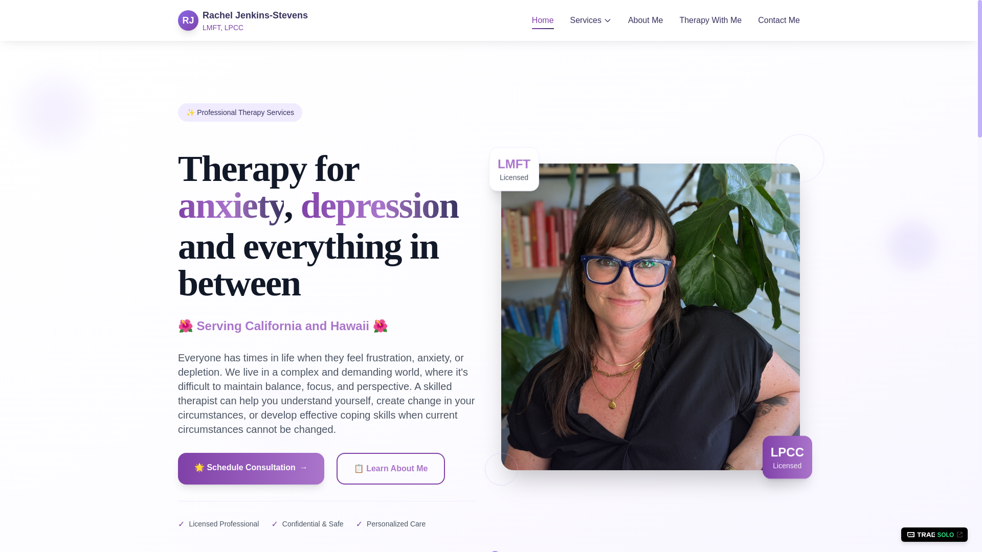 website screenshot of https://rachelpshycologist.pages.dev/