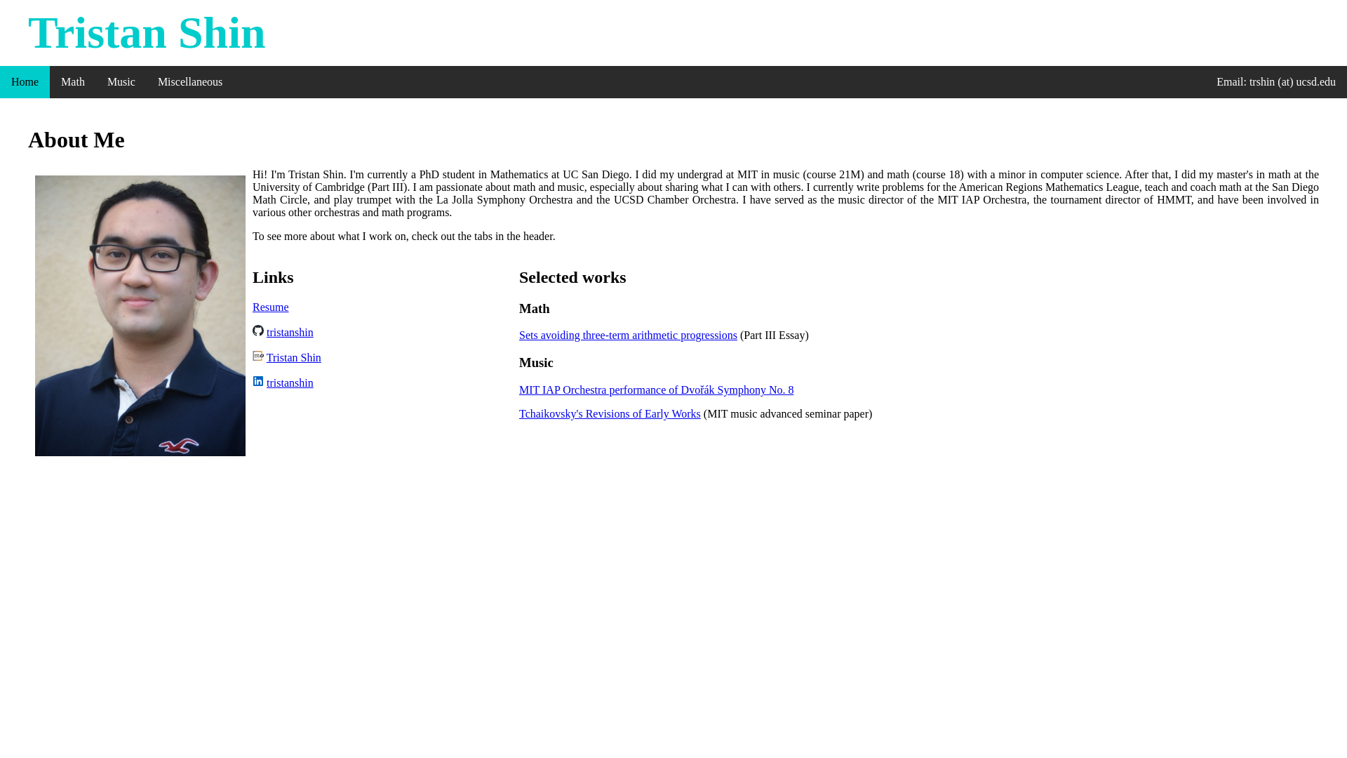 website screenshot of https://tsshin.com/