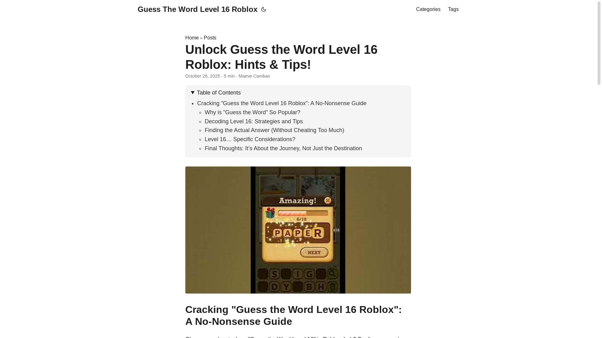 website screenshot of https://guess-the-word-level-16-roblox.pages.dev/