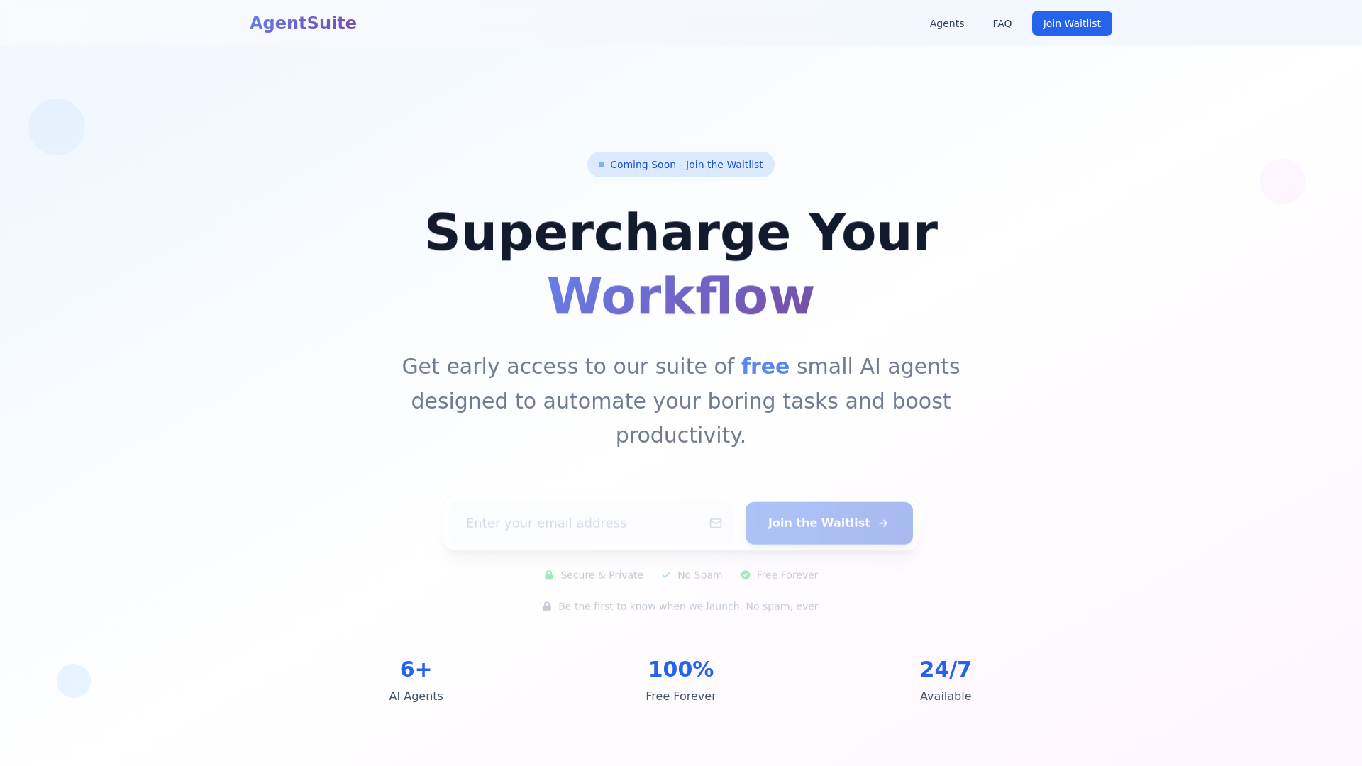 website screenshot of https://smallaiagents-landing-page.pages.dev/