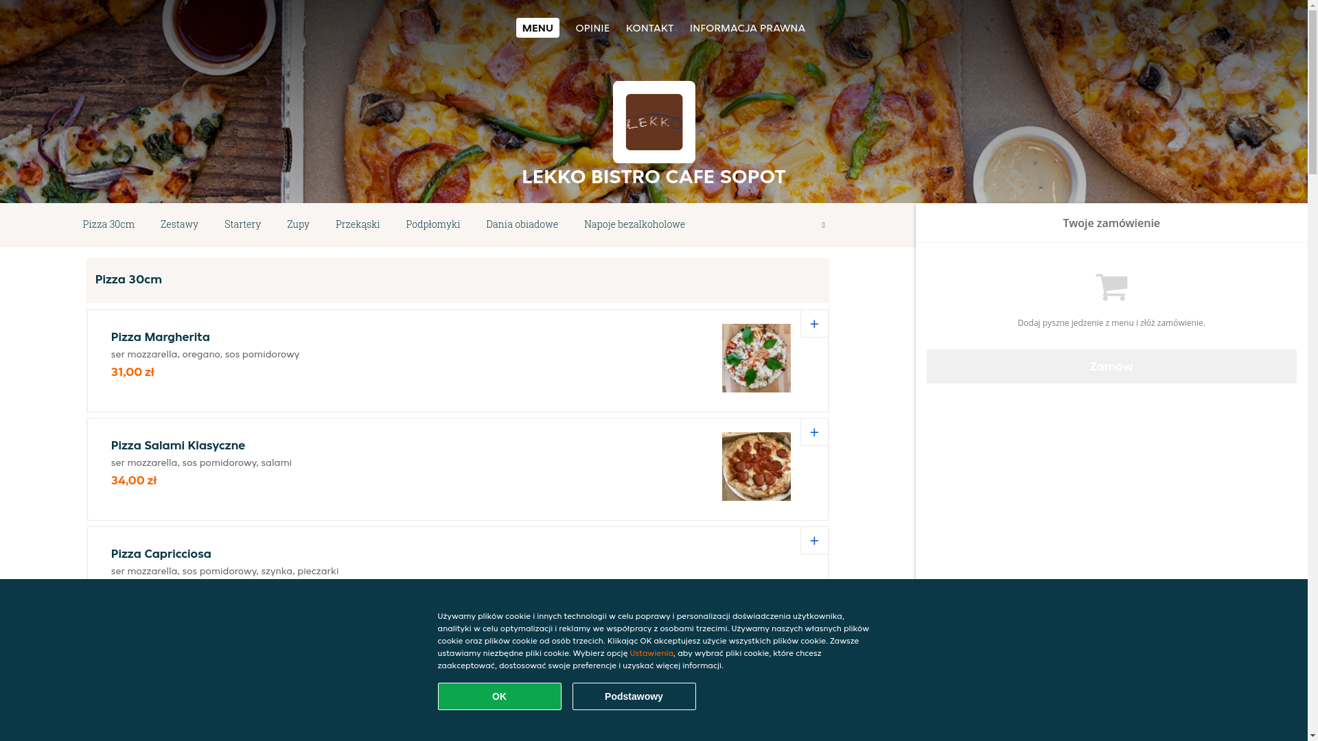 website screenshot of https://lekko-bistro-cafe-sopot.pl/