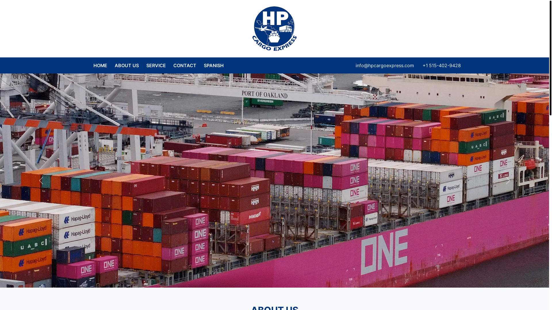 website screenshot of https://hpcargoexpress.com/