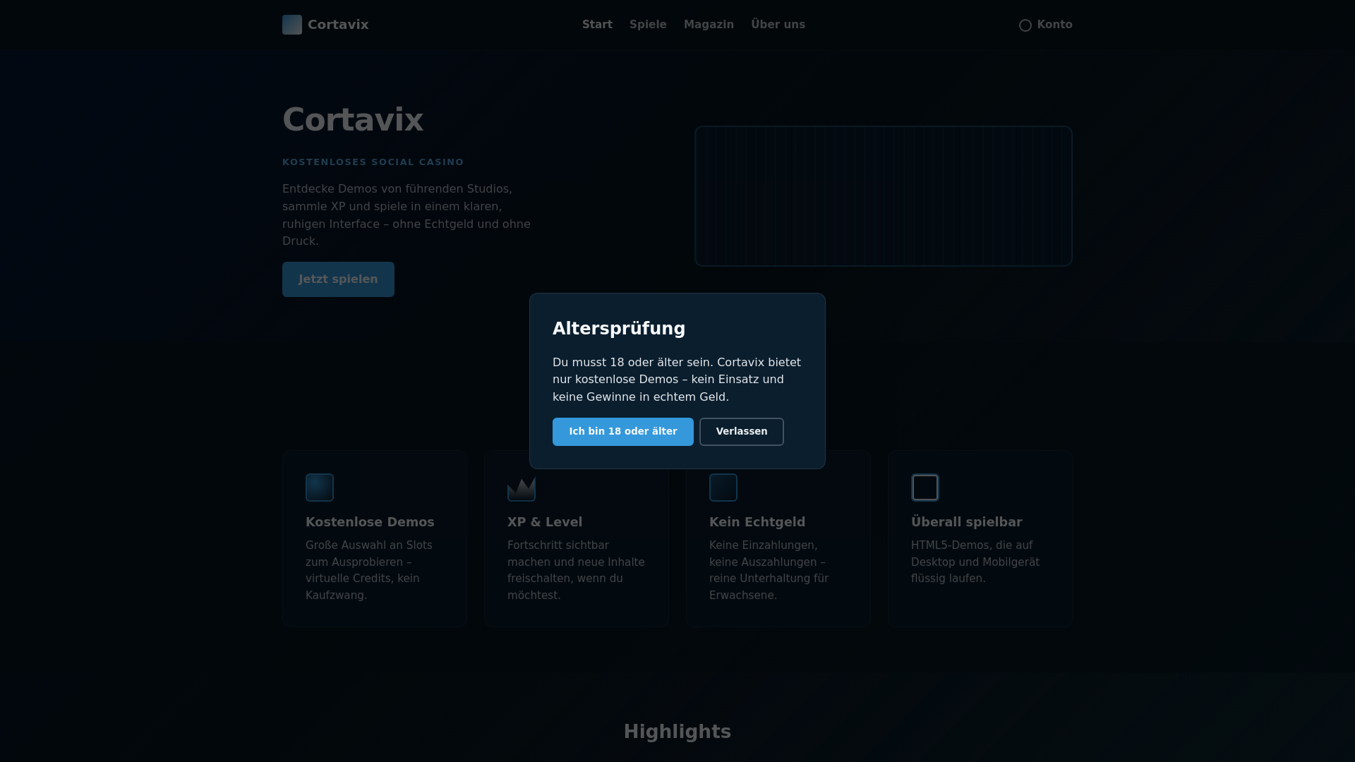 website screenshot of https://cortavix.de/