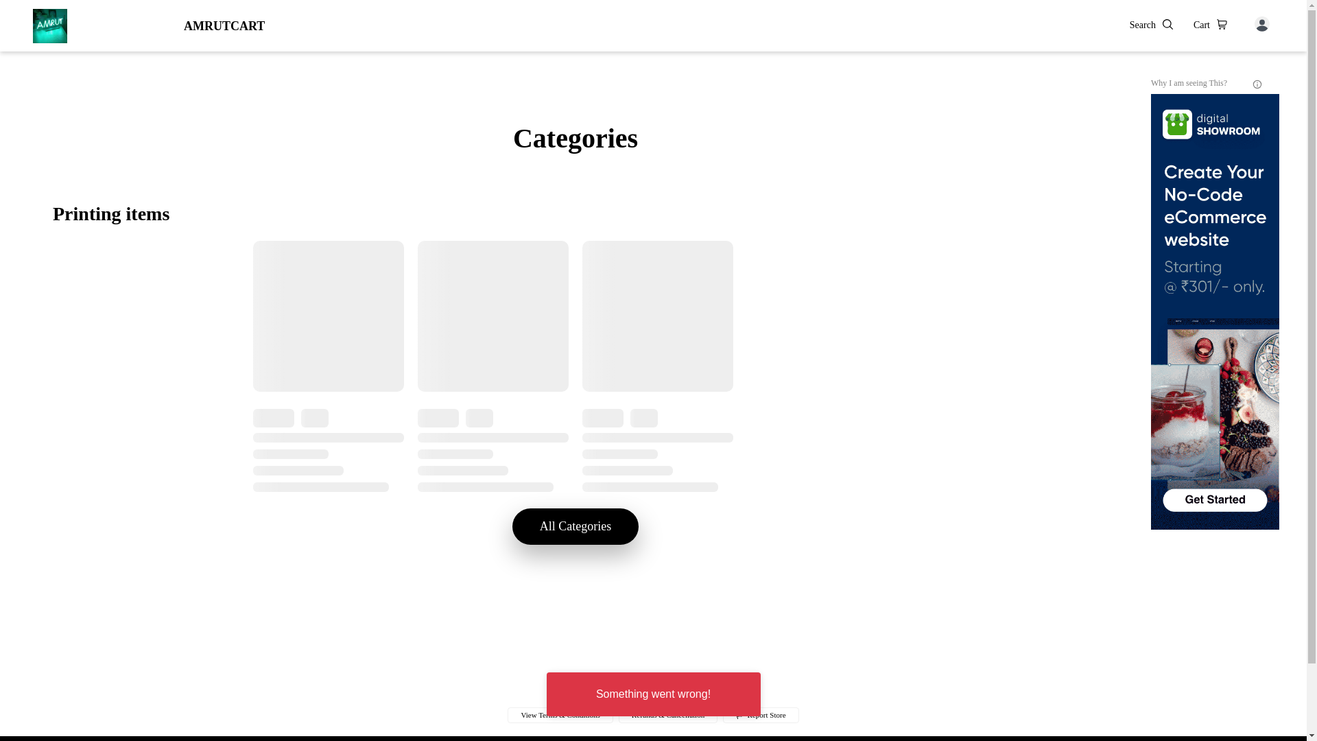 website screenshot of https://amrutcart.co.in/