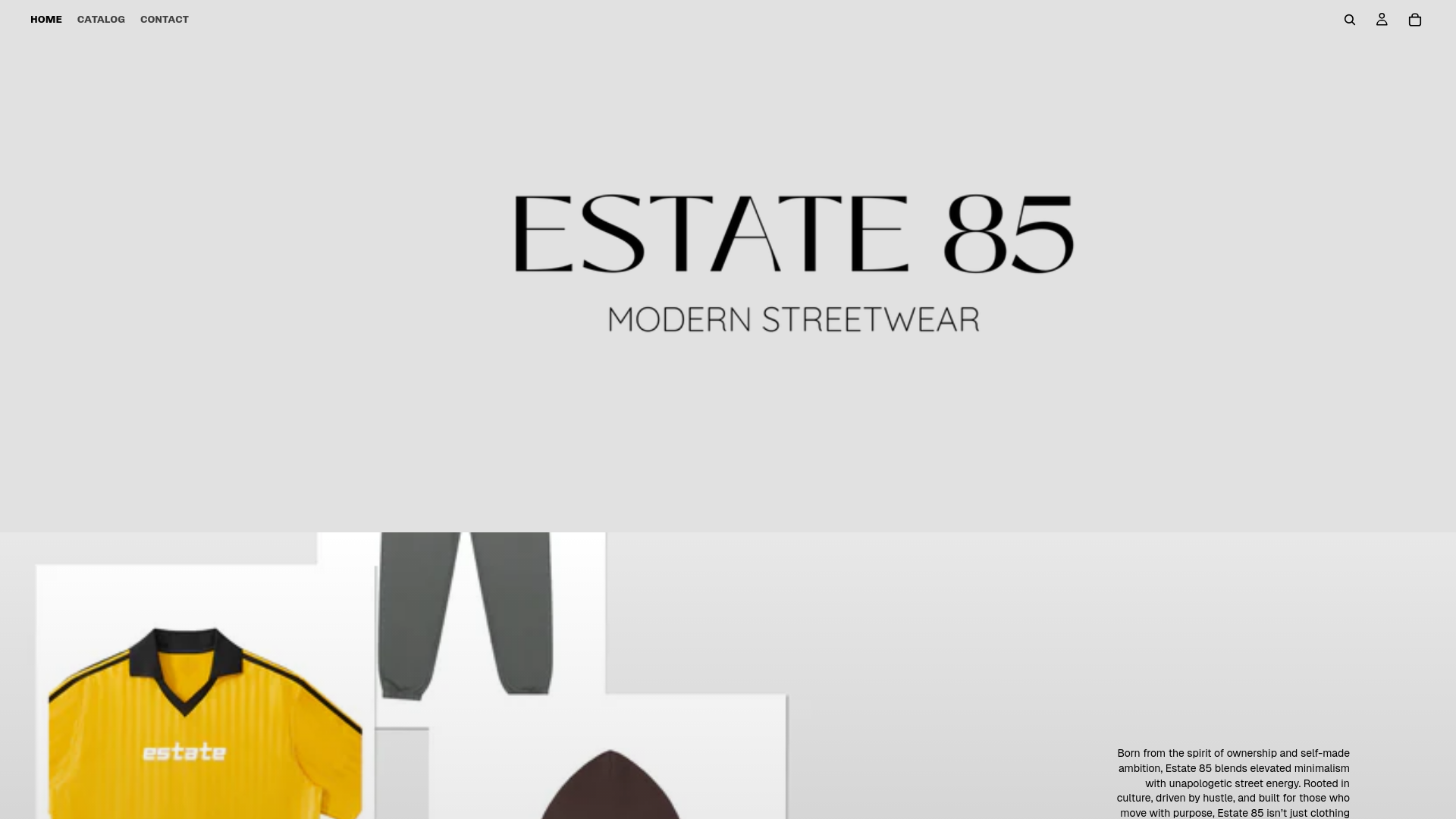 website screenshot of https://estate85.com.au