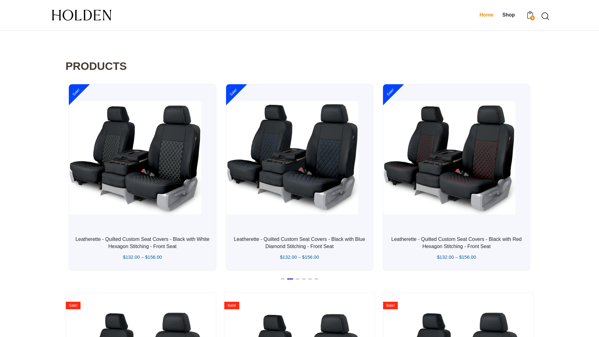 website screenshot of https://shopseatsunlimited.com
