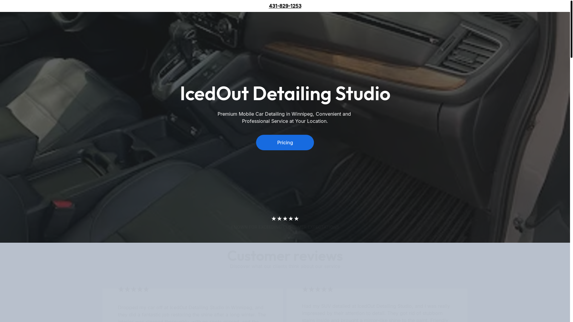 website screenshot of https://icedoutdetailingstudio.shop/