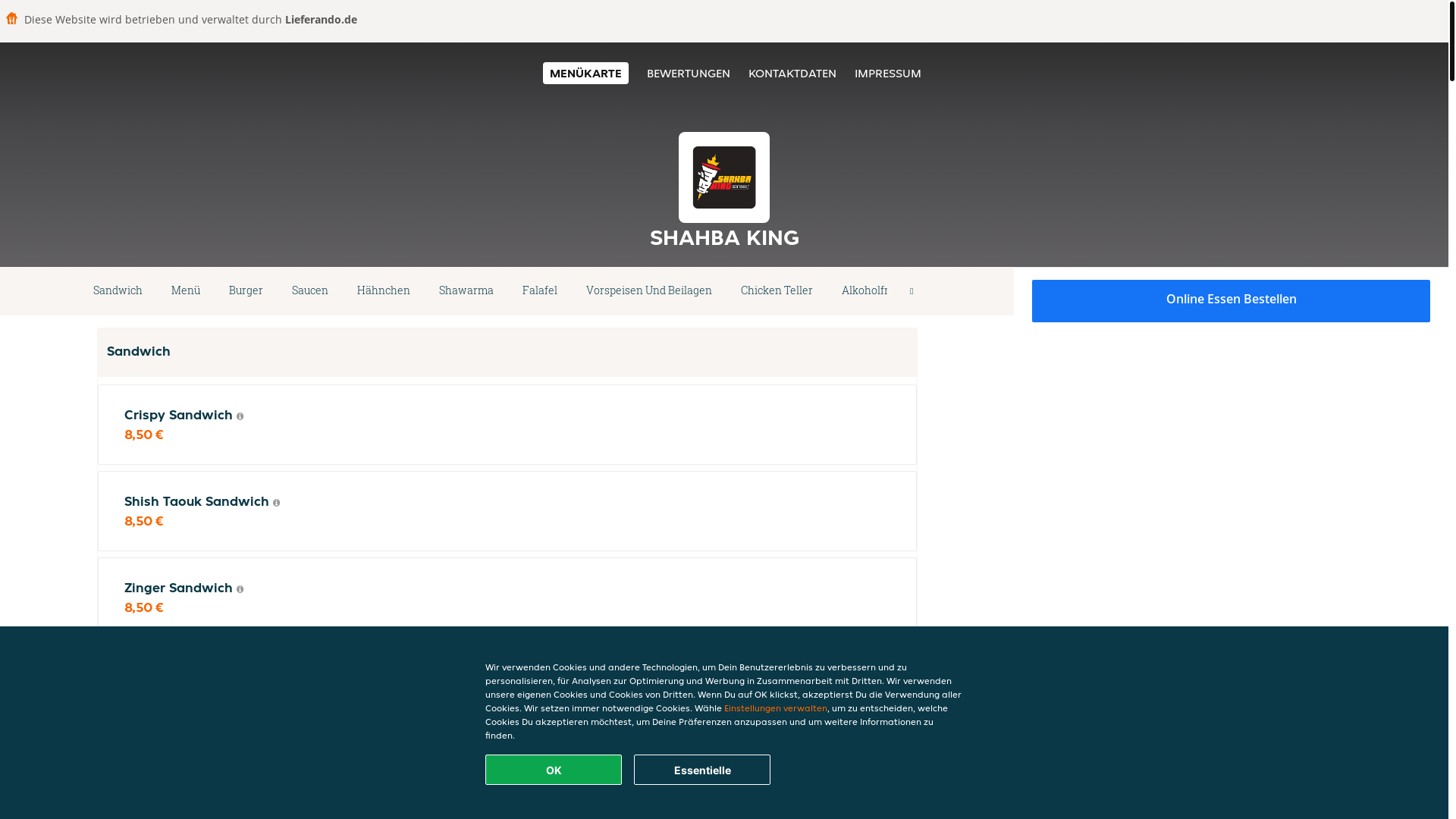 website screenshot of https://shahbaking-salzgitter.de/