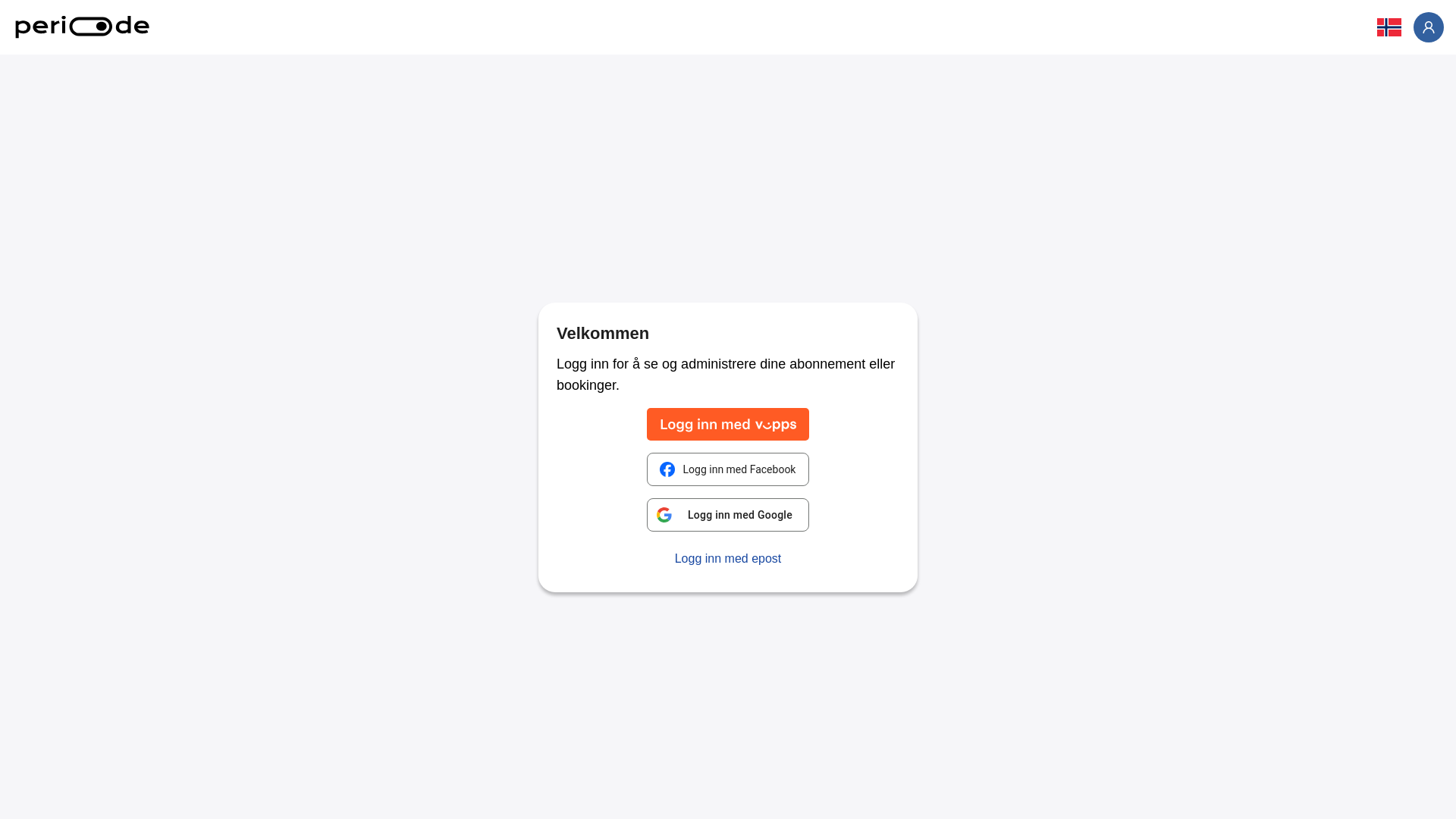 website screenshot of https://minside.periode.no/
