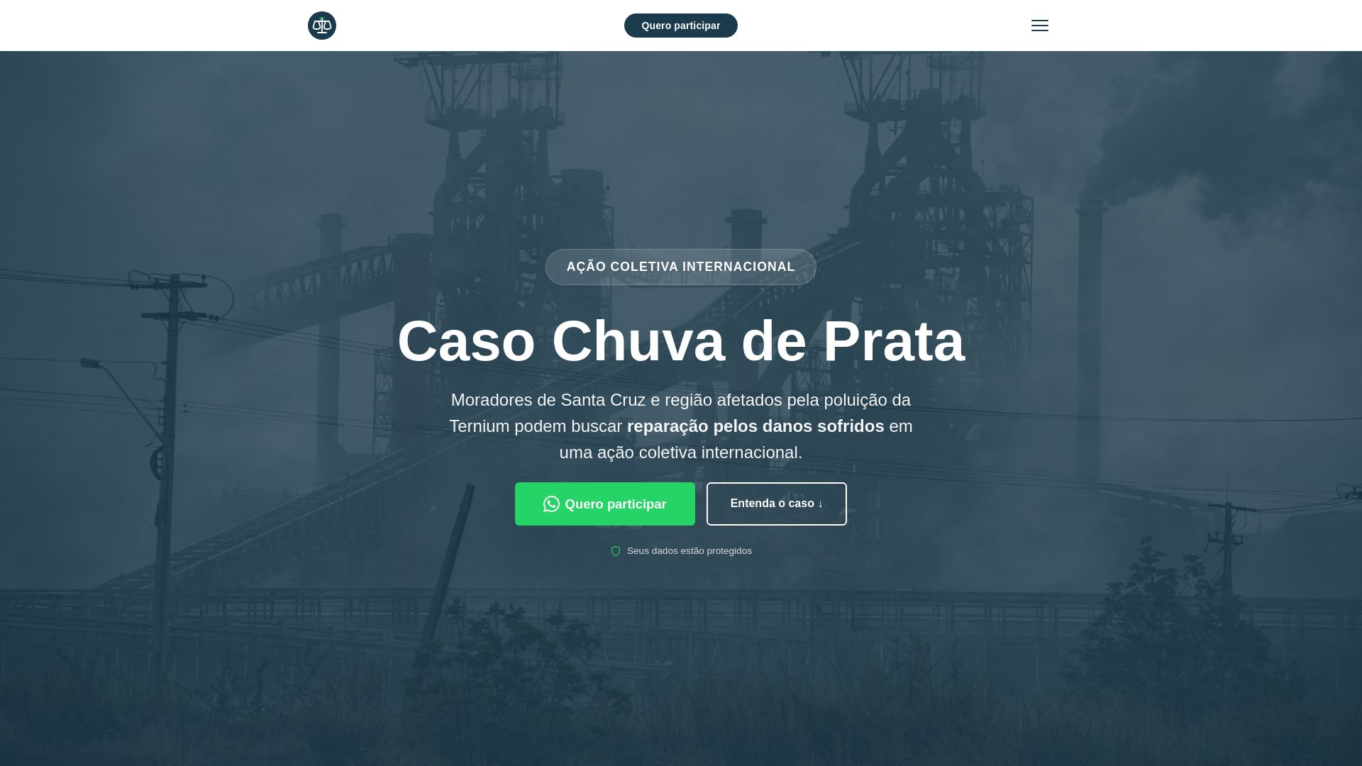 website screenshot of https://casochuvadeprata.org/