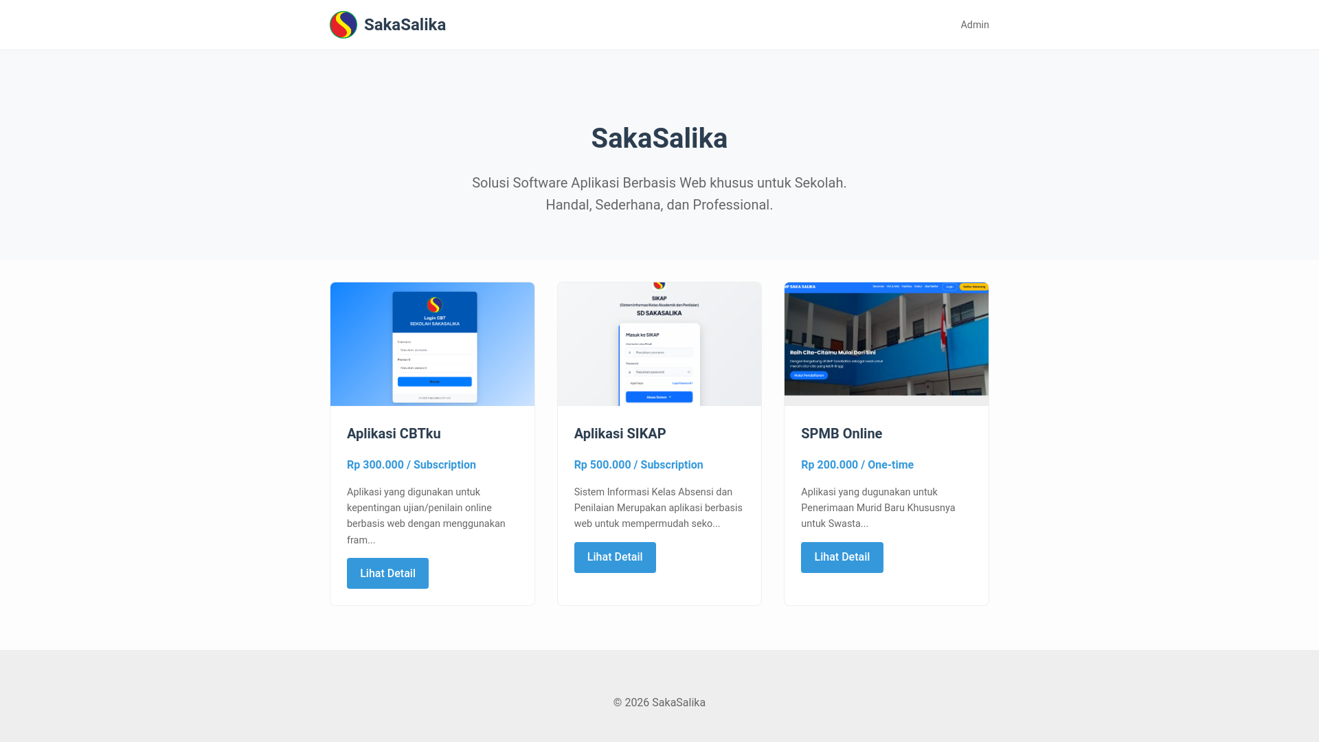 website screenshot of https://sakasalika.com/