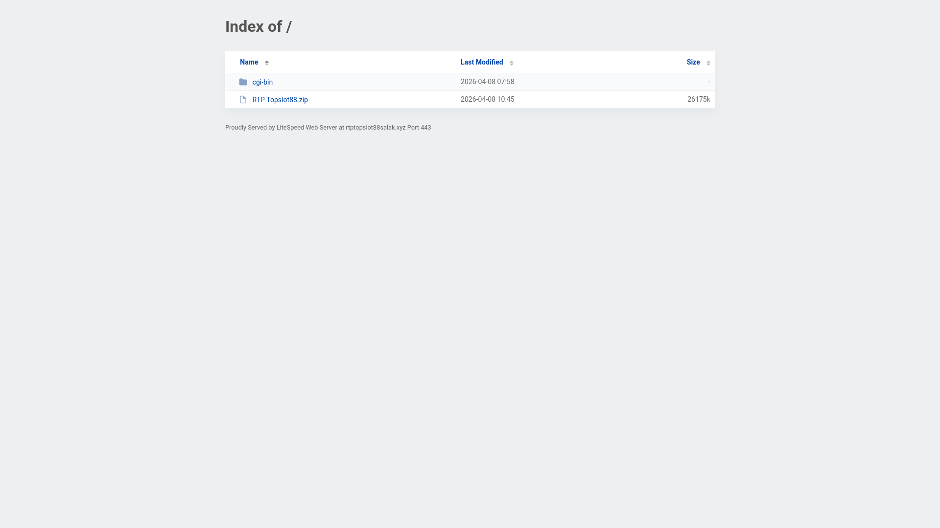website screenshot of https://rtptopslot88salak.xyz/