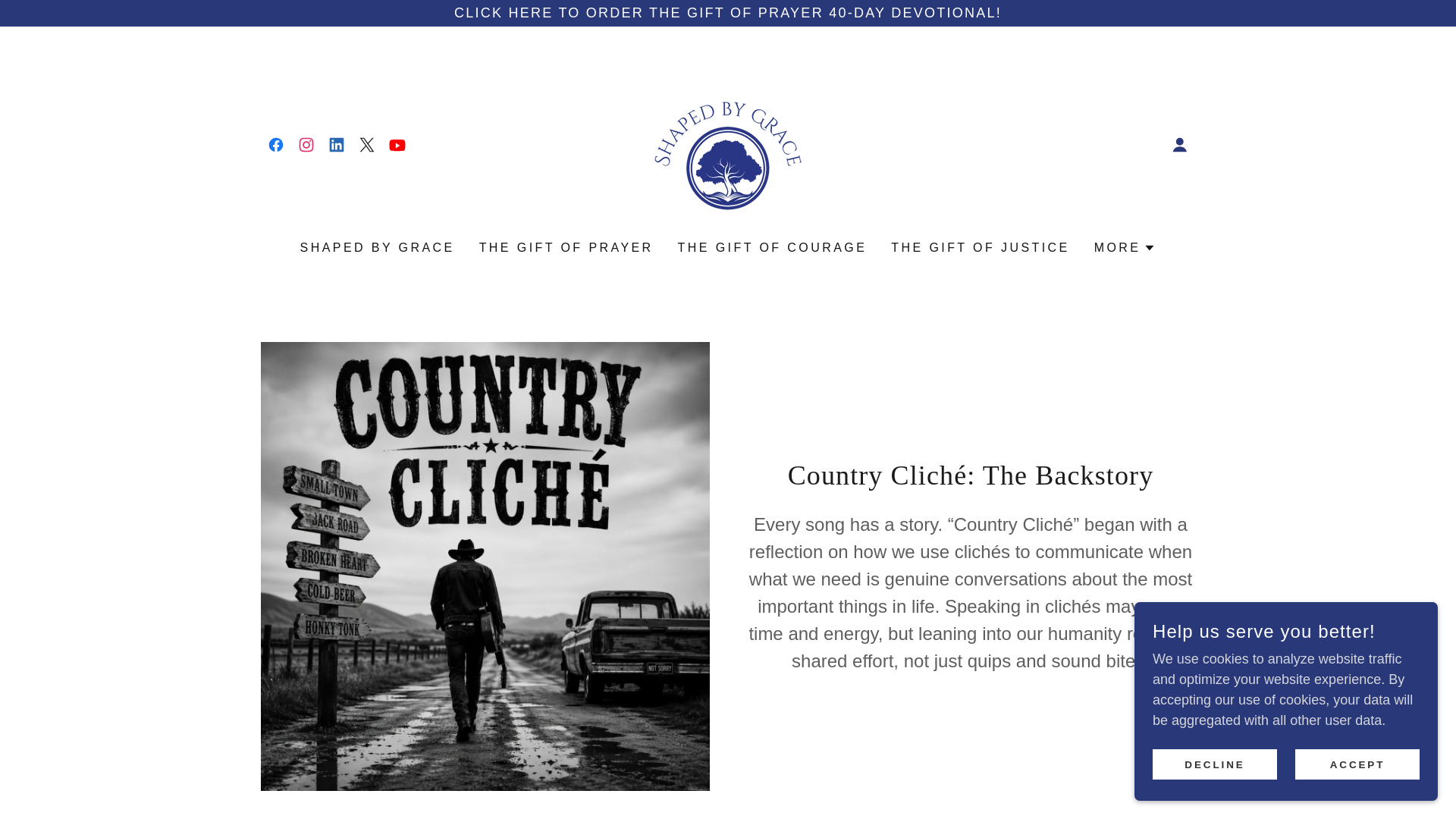website screenshot of https://countrycliche.com/