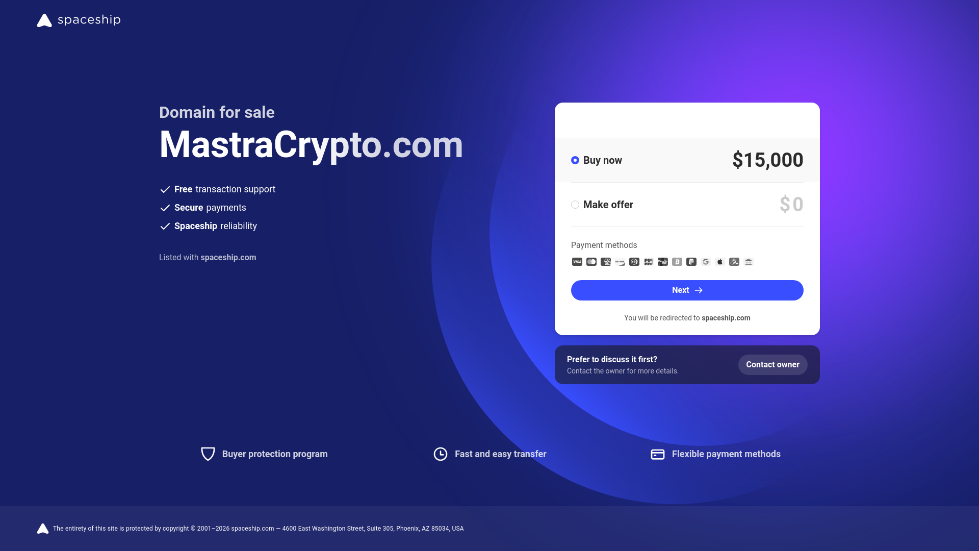 website screenshot of https://mastracrypto.com