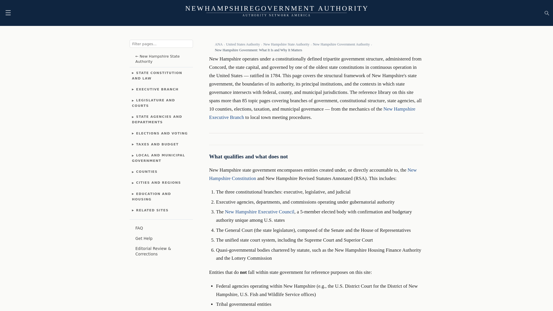 website screenshot of https://newhampshiregovernmentauthority.com