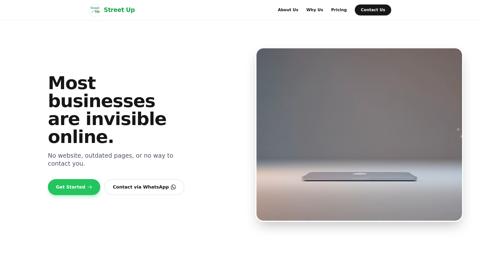 website screenshot of https://street-up.in