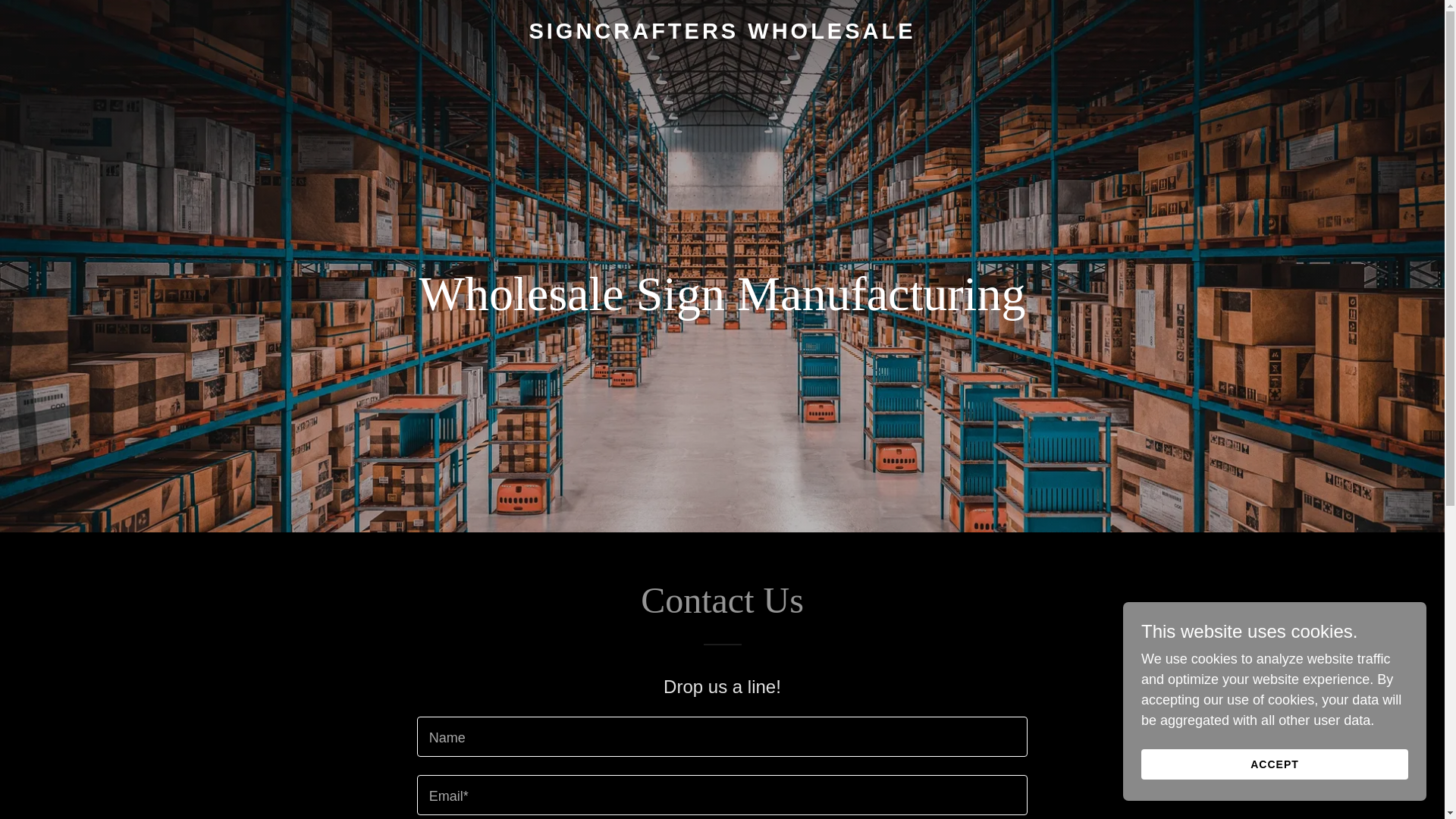 website screenshot of https://signcrafterswholesale.com/