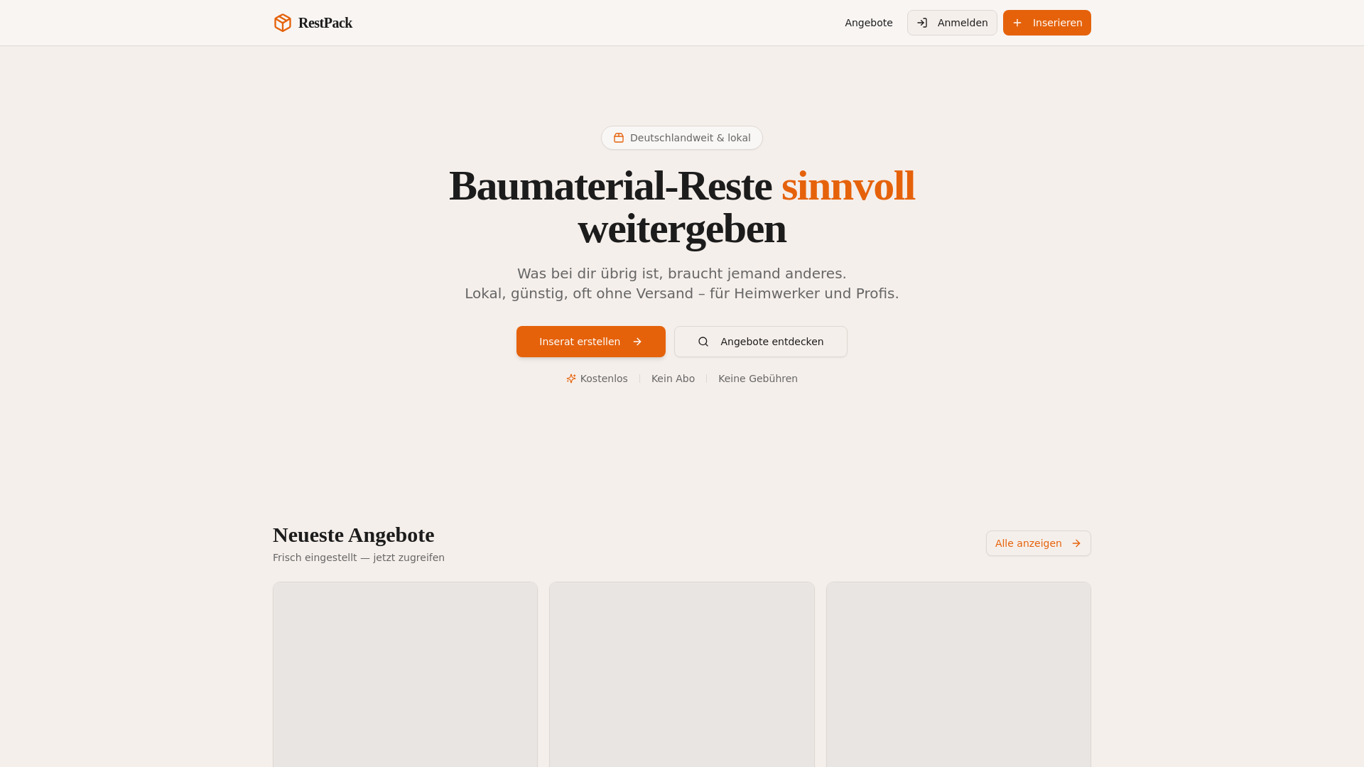 website screenshot of https://restpack.de/