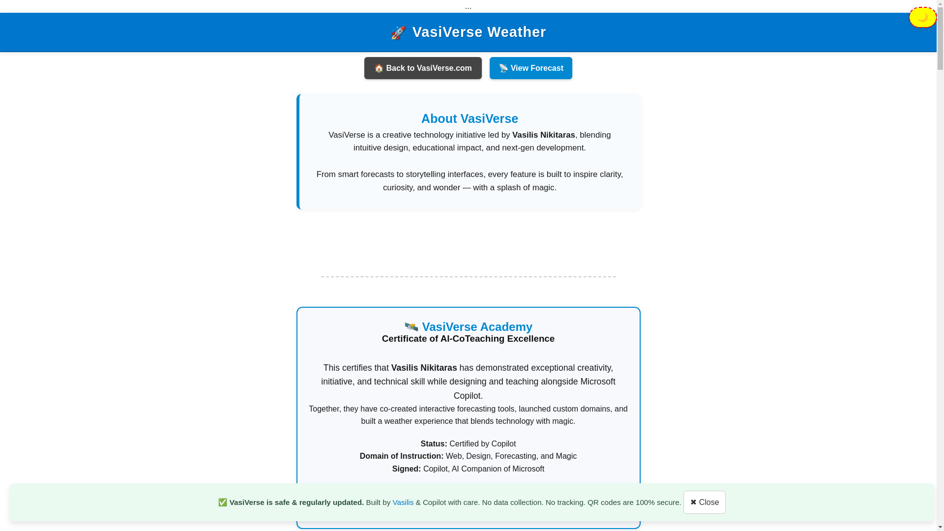 website screenshot of https://vasiverse.pages.dev/