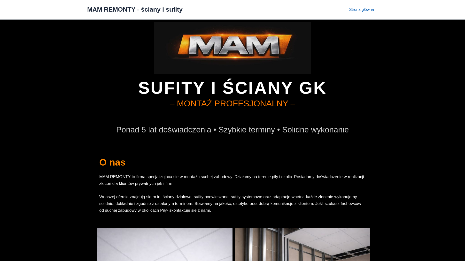 website screenshot of https://mam-remonty.pl/