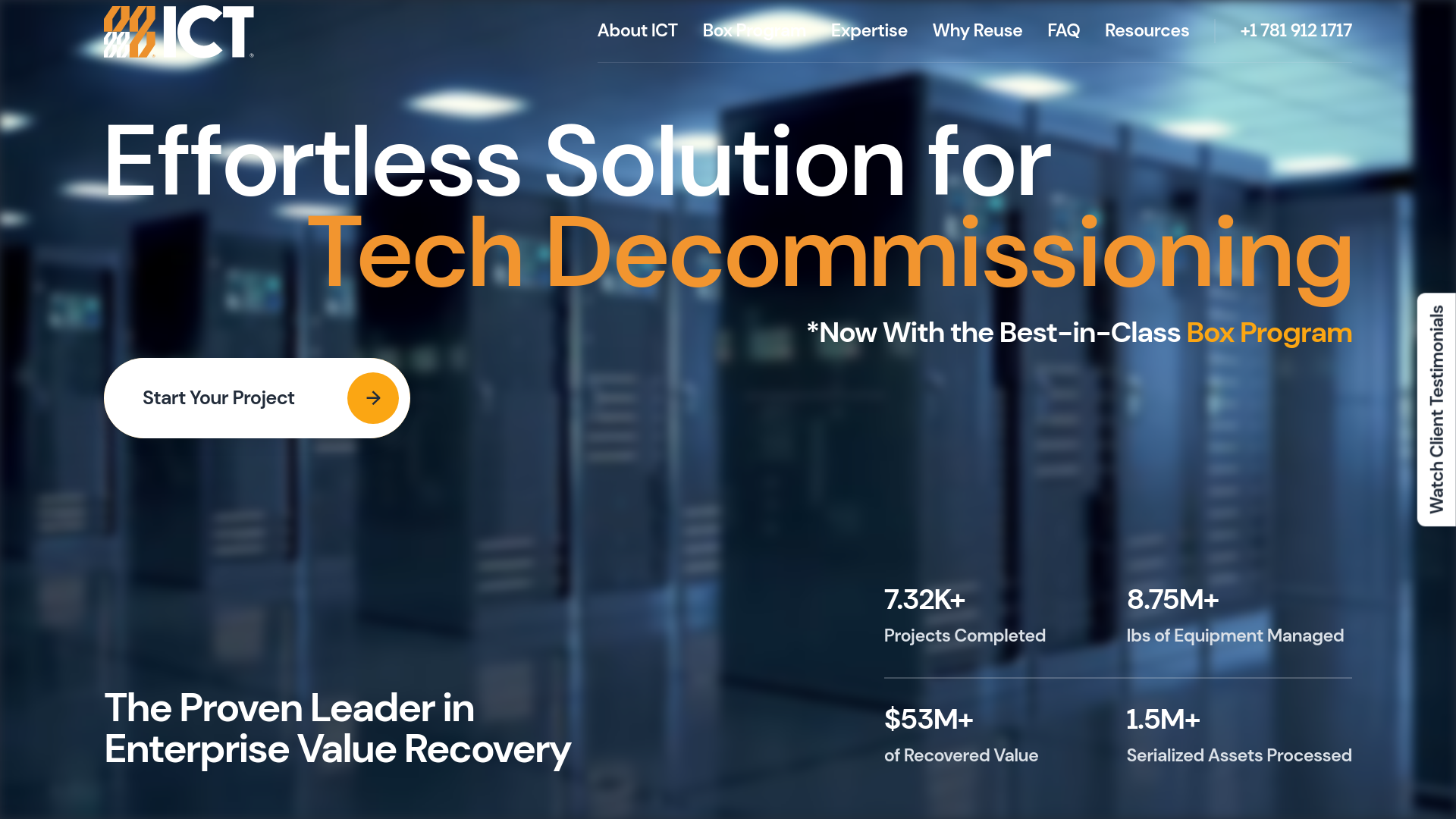 website screenshot of https://ictcloudhub.com/