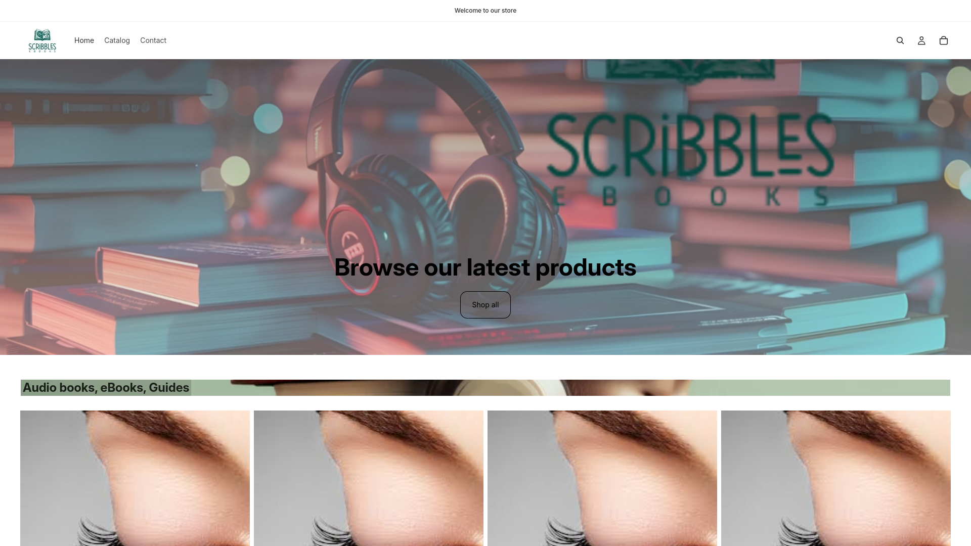 website screenshot of https://scribblesebooks.com/