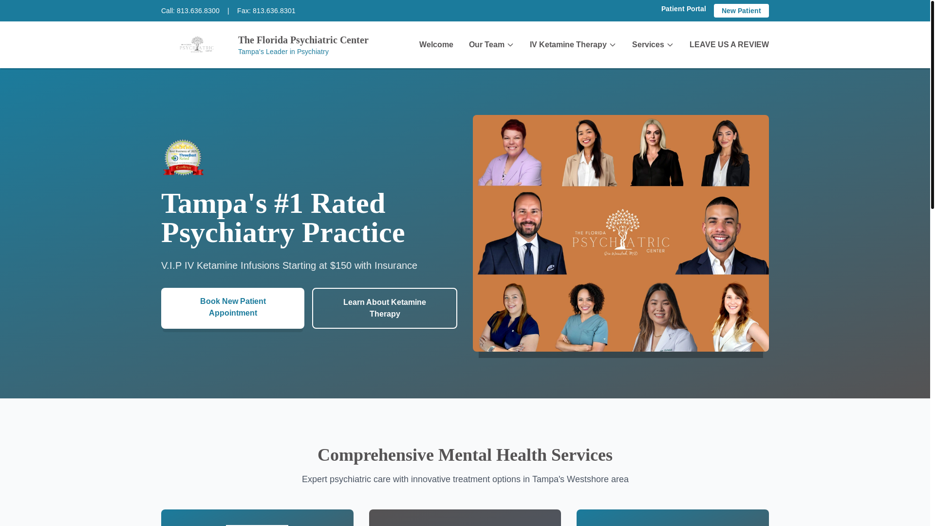website screenshot of https://thefloridapsychiatriccenter-v1.pages.dev/