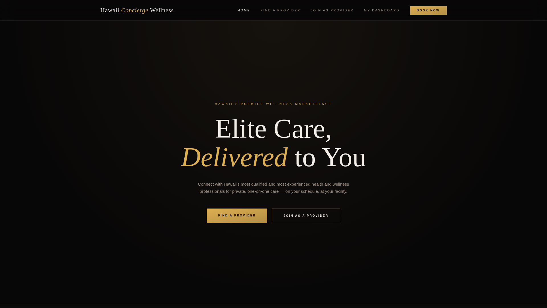 website screenshot of https://hawaiiconciergewellness.com/