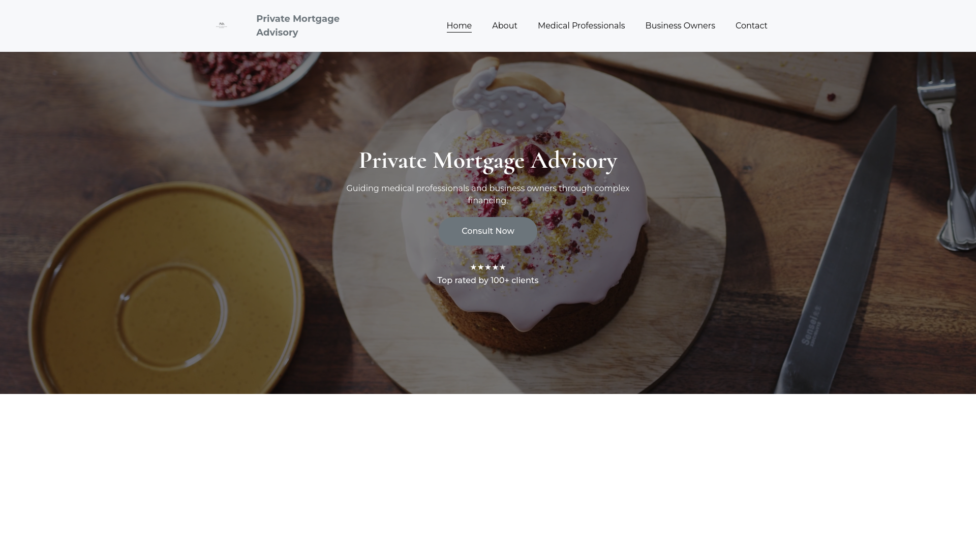 website screenshot of https://privatemortgageadvisory.com/