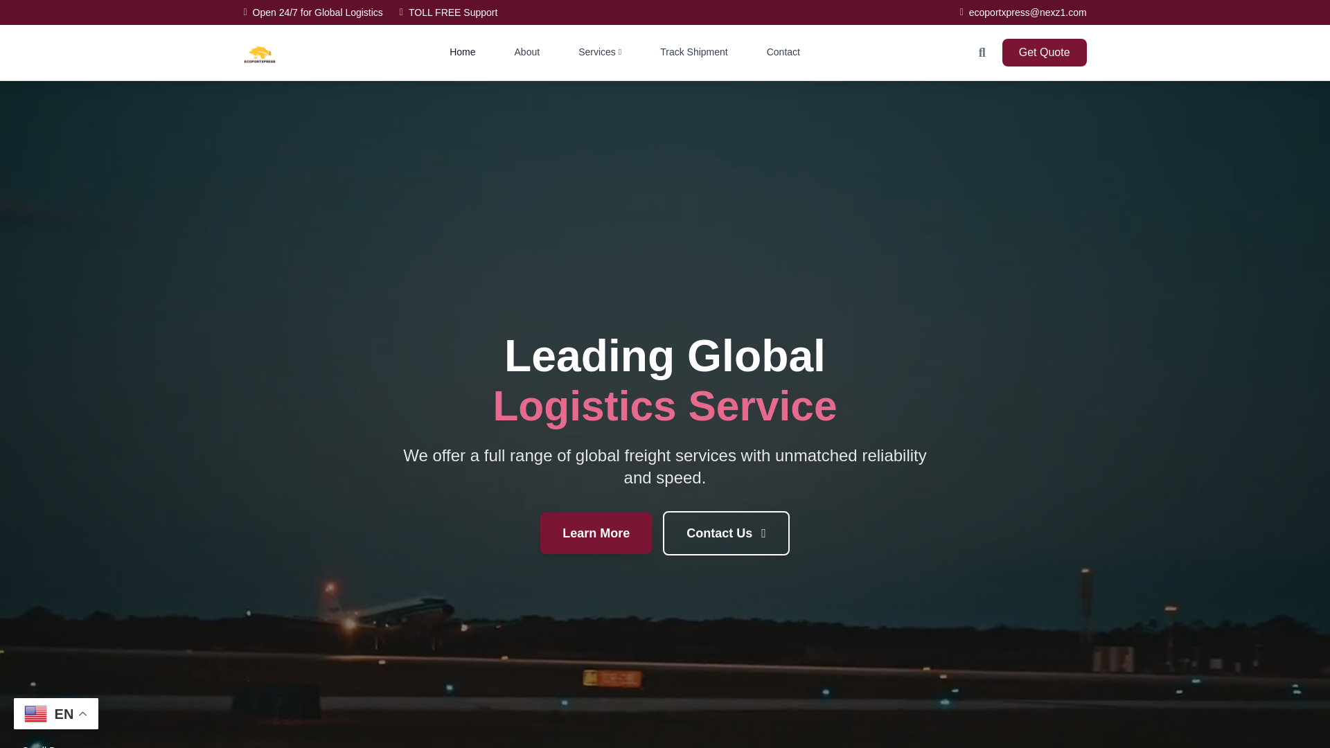 website screenshot of https://www.ecoportxpress.com/