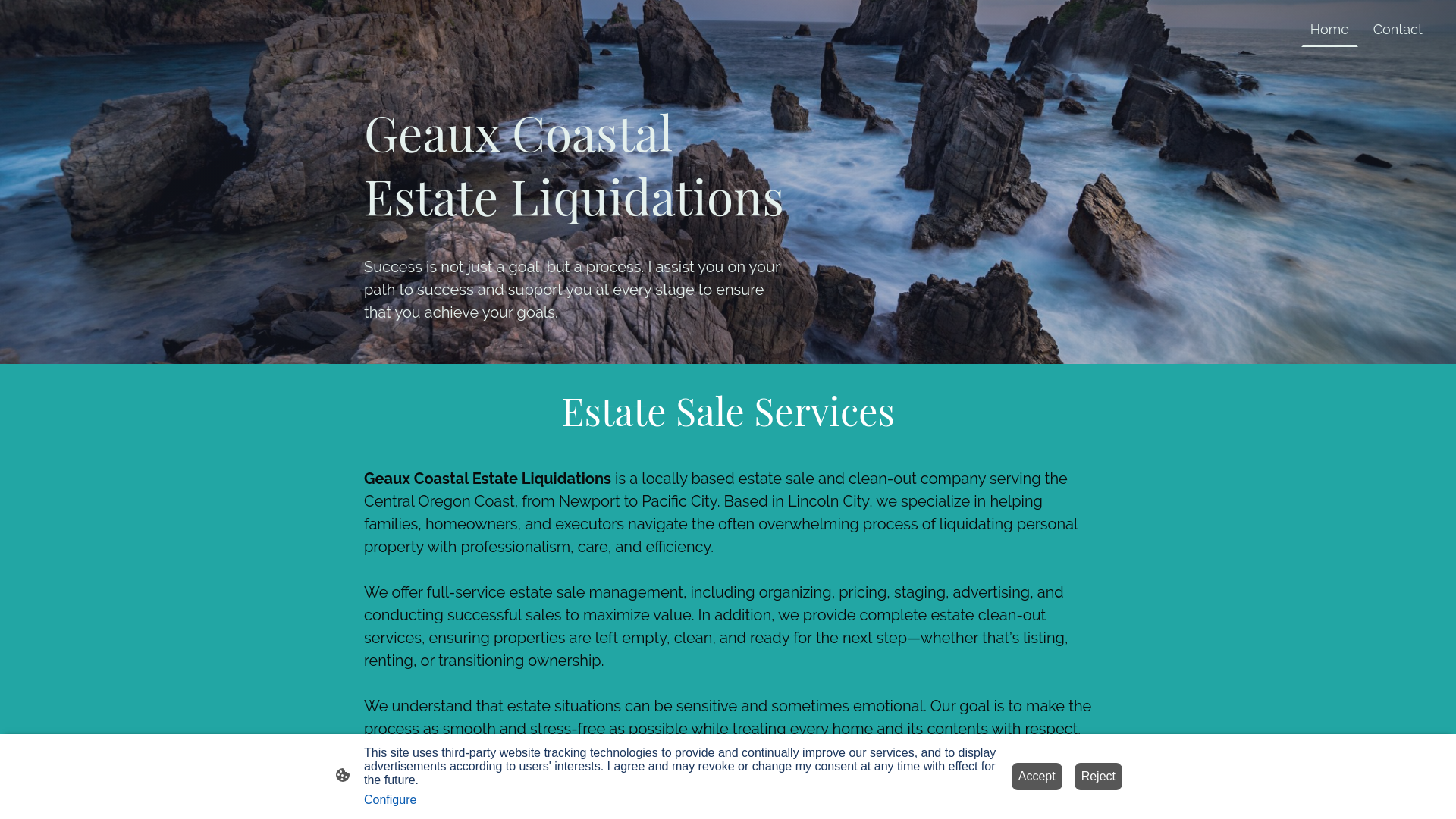 website screenshot of https://101estatesales.com