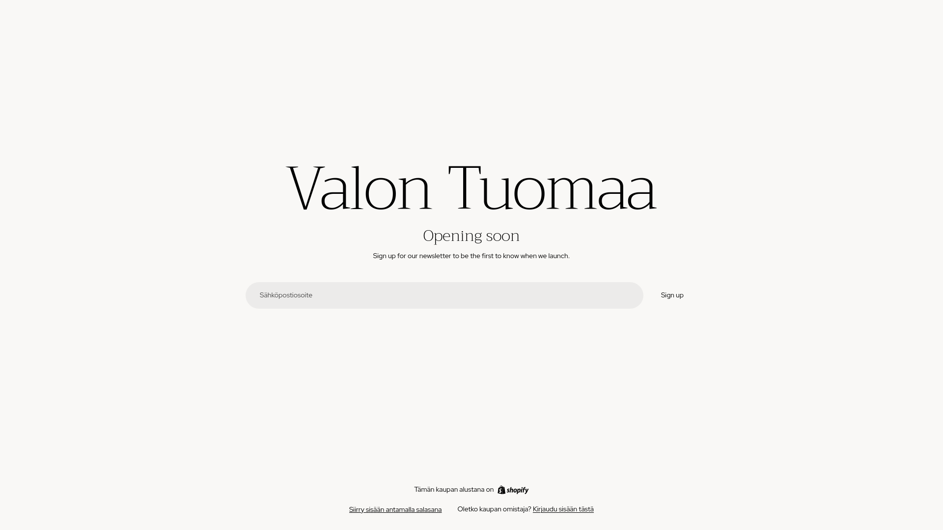 website screenshot of https://valontuomaa.net/